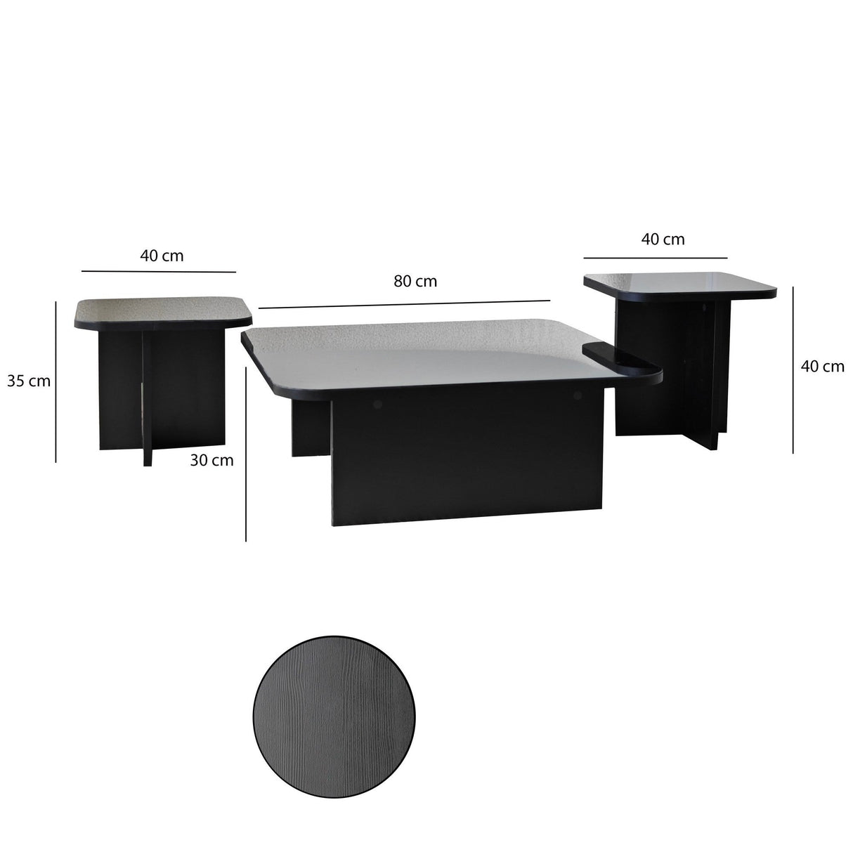 Măsuță de cafea Jazz, Diverse culori, 80x80x30 cm - Negru - Fumuriu | SKU: 552NOS1479 | Măsuță de cafea Jazz, 80x80x30 cm, varianta Negru - Fumuriu, produs pentru amenajarea locuinței, disponibil online în România la CasaMob