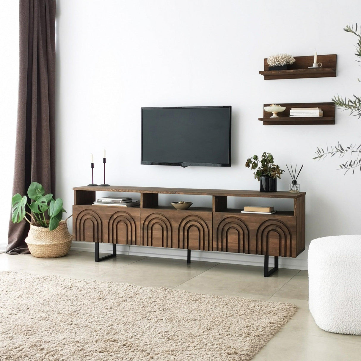 Comoda TV Helen - Walnut, Nuc, 50x12x15 cm