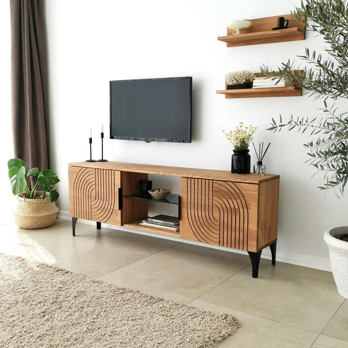 Comoda TV Lidya - Oak, Stejar, 50x12x15 cm