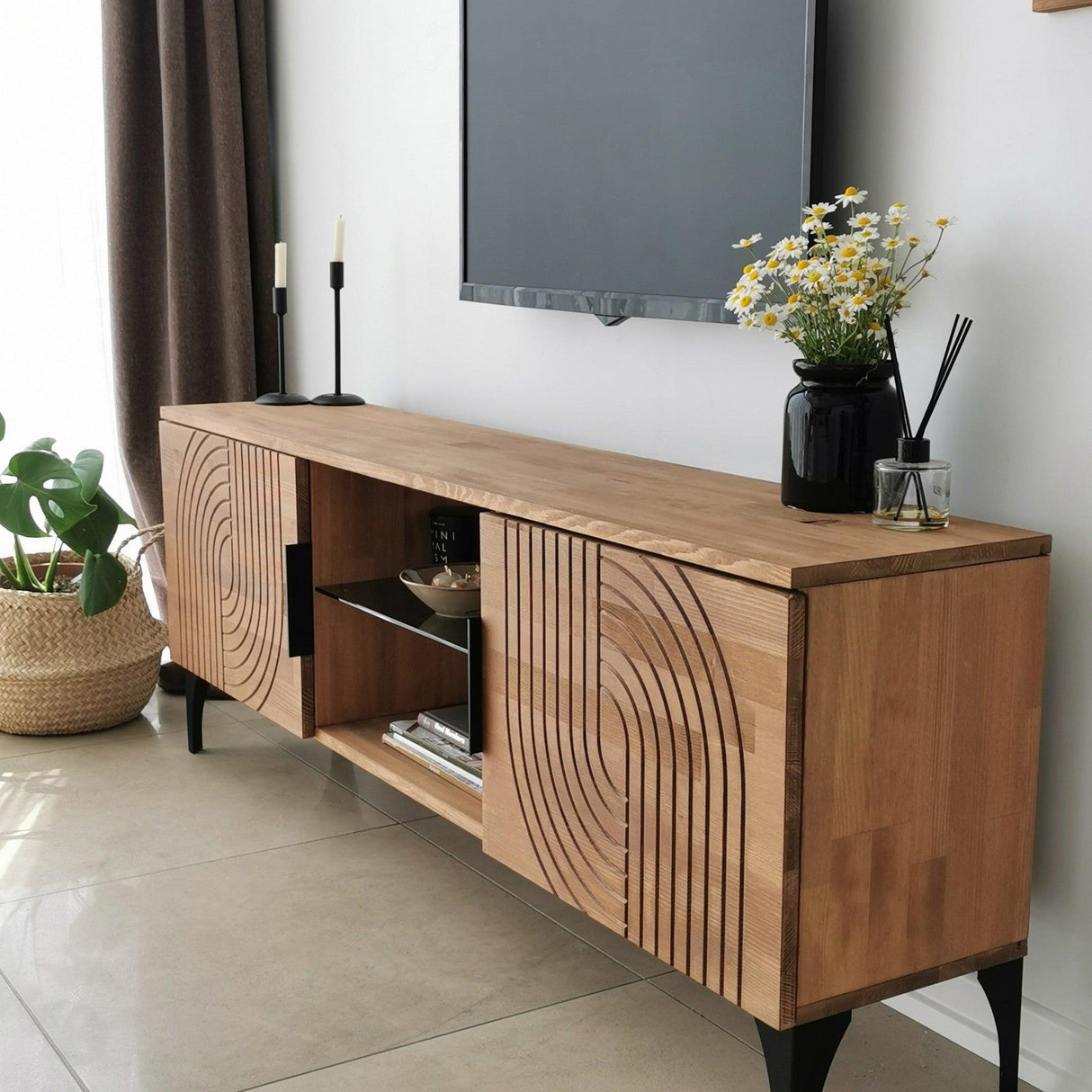 Comoda TV Lidya - Oak, Stejar, 50x12x15 cm