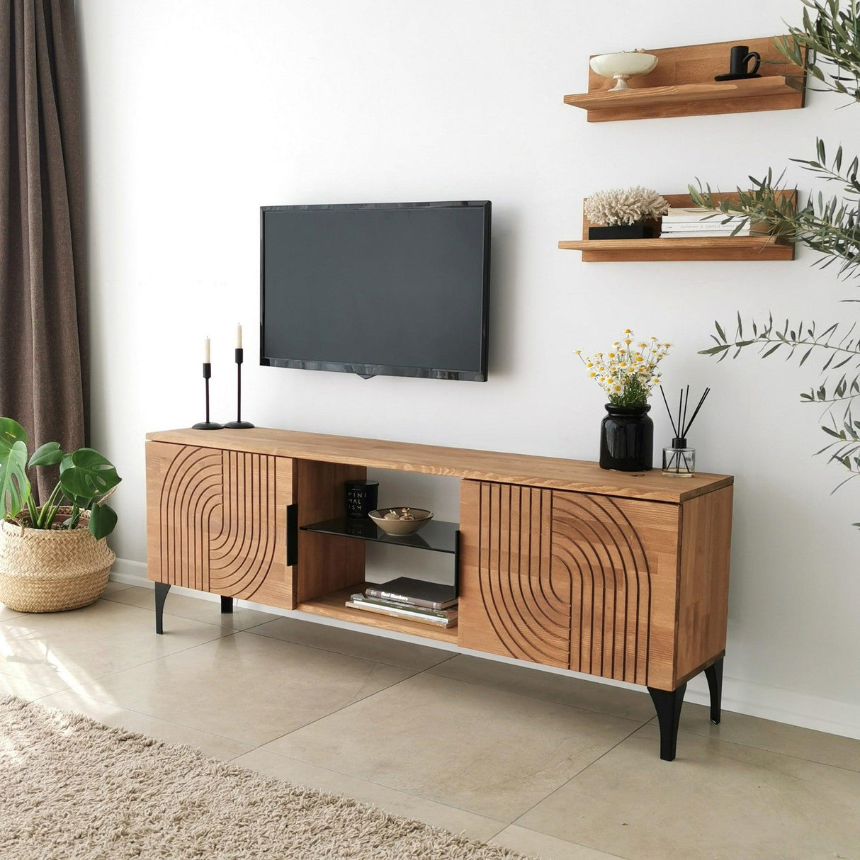 Comoda TV Lidya - Oak, Stejar, 50x12x15 cm