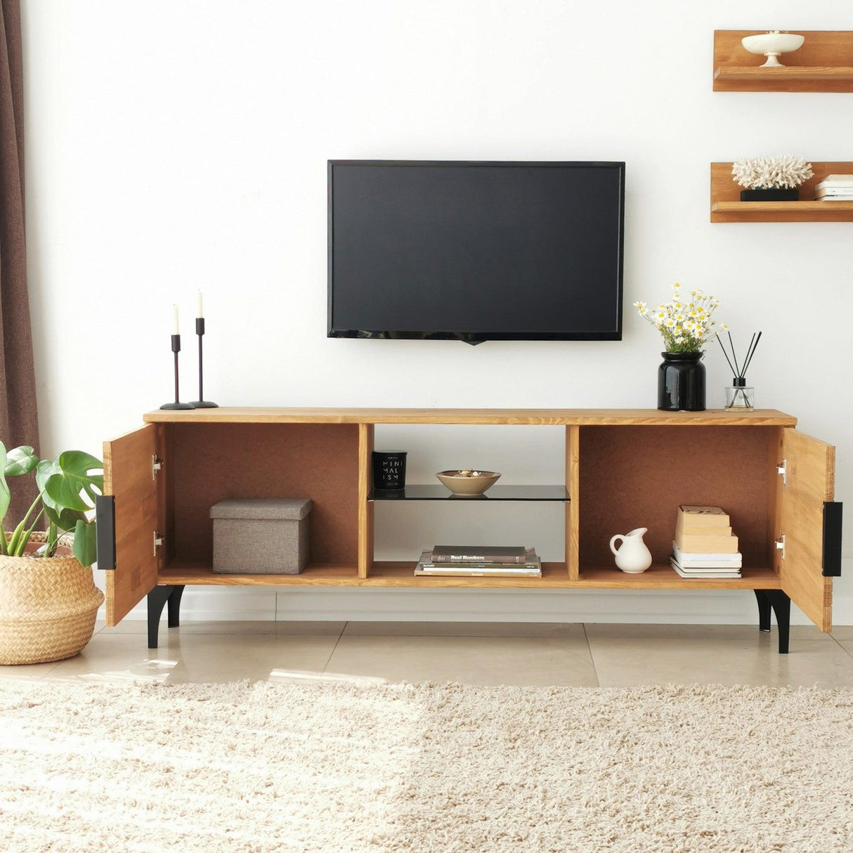 Comoda TV Lidya - Oak, Stejar, 50x12x15 cm