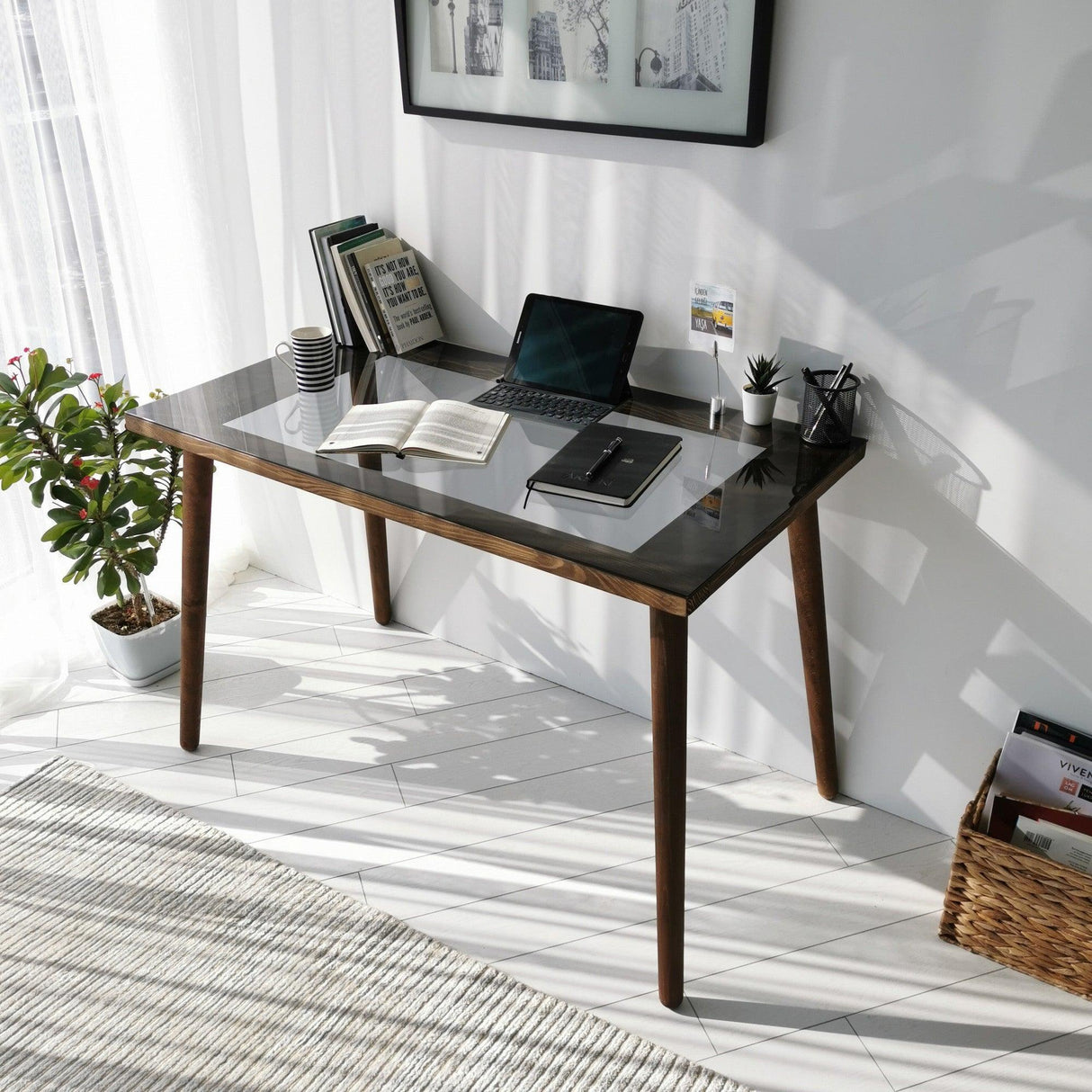 Birou Cozy, Nuc, 60x73x110 cm