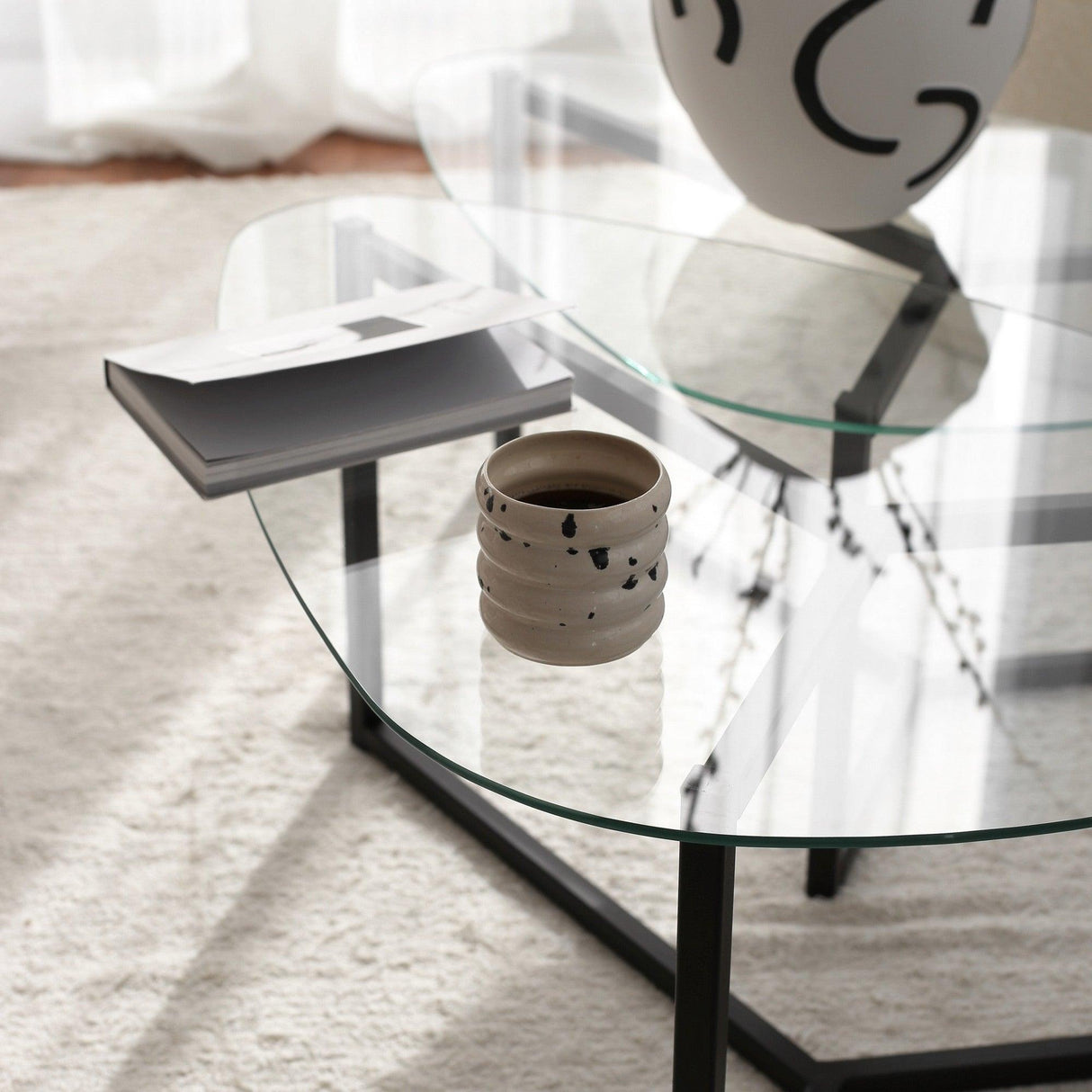 Set masuta de cafea Bellisimo - Black, Negru mat, 82x40x58 cm