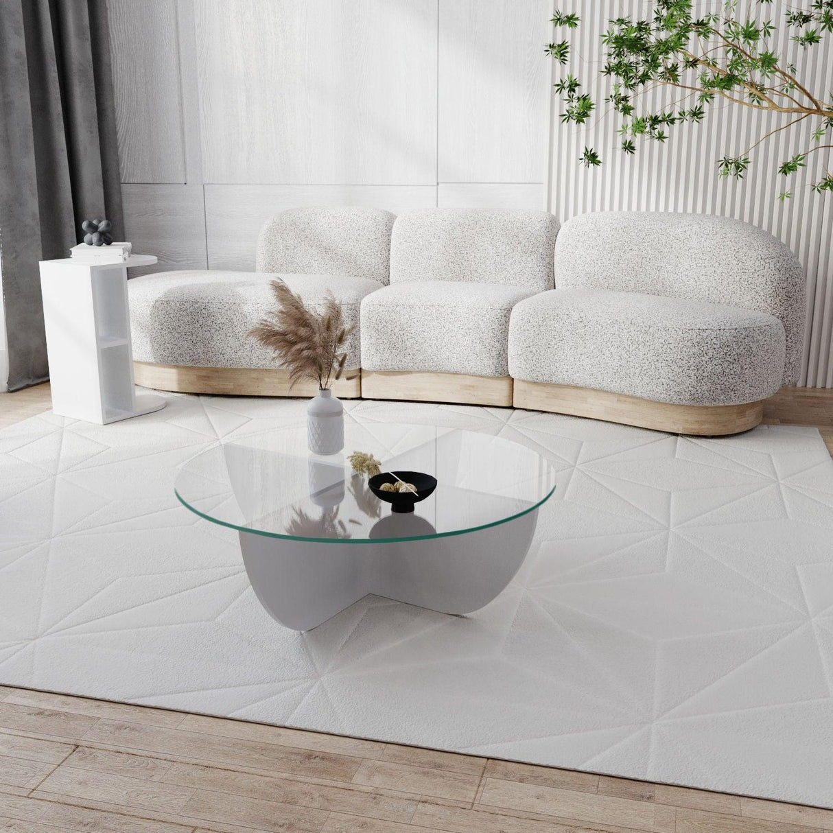 Măsuță de cafea Lily, Diverse culori, Diverse configurații, Diverse dimensiuni - Alb - 90x90x30 cm - Standard | SKU: 552NOS2237 | Măsuță de cafea Lily, varianta Alb - 90x90x30 cm - Standard, produs pentru amenajarea locuinței, disponibil online în România la CasaMob