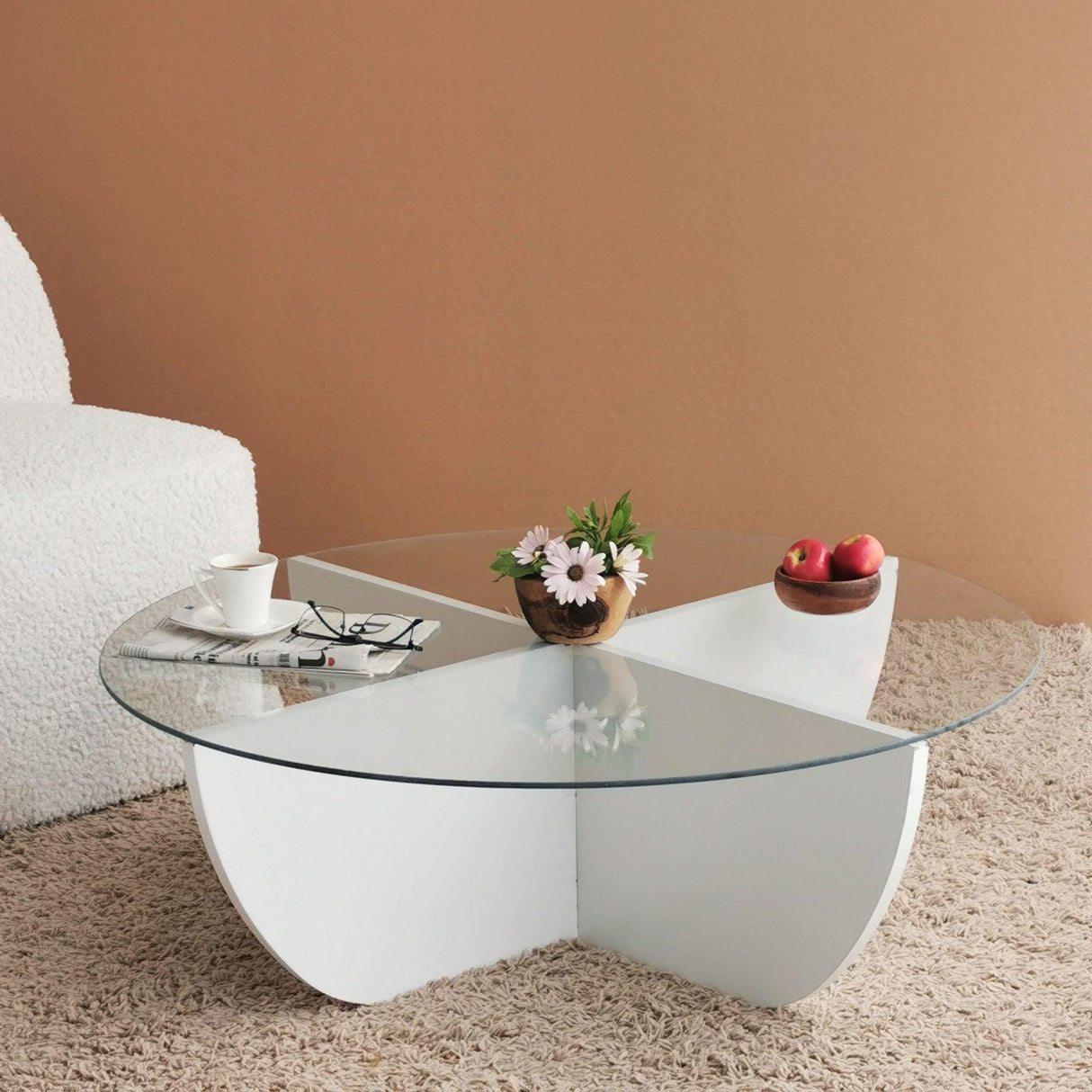 Măsuță de cafea Lily, Diverse culori, Diverse configurații, Diverse dimensiuni - Alb - 90x90x30 cm - Standard | SKU: 552NOS2237 | Măsuță de cafea Lily, varianta Alb - 90x90x30 cm - Standard, produs pentru amenajarea locuinței, disponibil online în România la CasaMob
