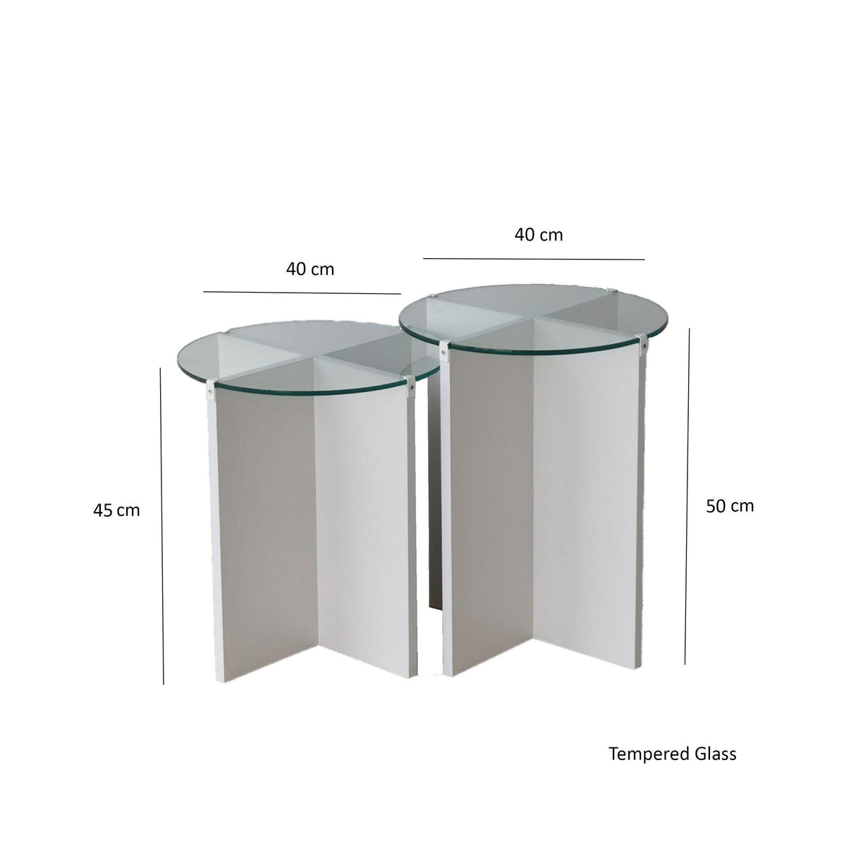 Măsuță de cafea Lily, Diverse culori, Diverse configurații, Diverse dimensiuni - Alb - Ø40x45 cm - 2 bucăți | SKU: 552NOS2245 | Măsuță de cafea Lily, varianta Alb - Ø40x45 cm - 2 bucăți, produs pentru amenajarea locuinței, disponibil online în România la CasaMob