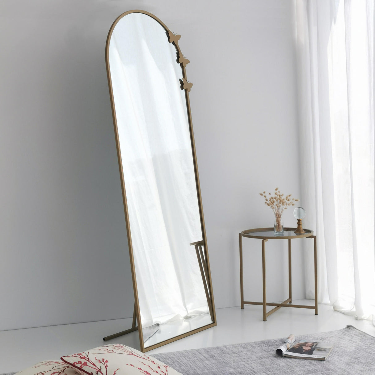 Oglindă mare Portal A904, Auriu mat, 65x2x180 cm