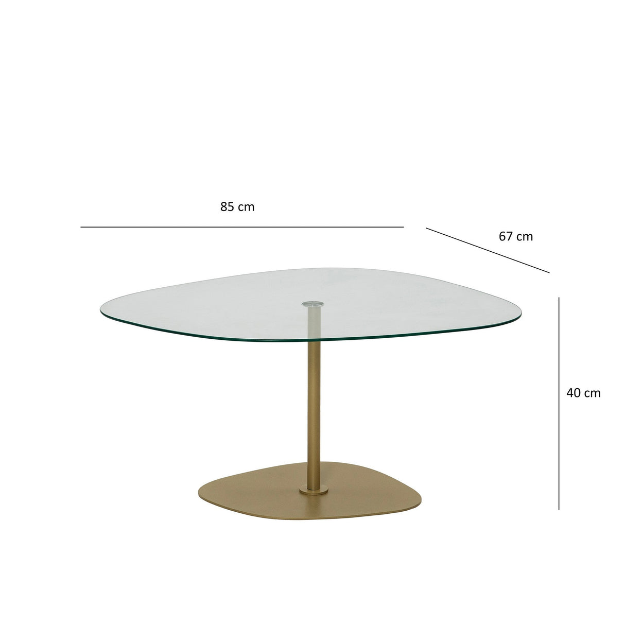 Măsuță de cafea Soho, Diverse culori, 85x67x40 cm - Transparent - Auriu | SKU: 552NOS2380 | Măsuță de cafea Soho, 85x67x40 cm, varianta Transparent - Auriu, produs pentru amenajarea locuinței, disponibil online în România la CasaMob