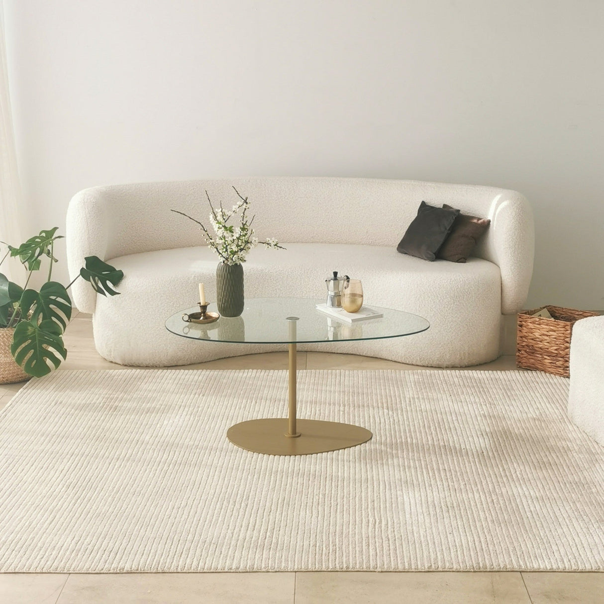 Măsuță de cafea Porto, Diverse culori, 90x60x40 cm - Transparent - Auriu | SKU: 552NOS2384 | Măsuță de cafea Porto, 90x60x40 cm, varianta Transparent - Auriu, produs pentru amenajarea locuinței, disponibil online în România la CasaMob