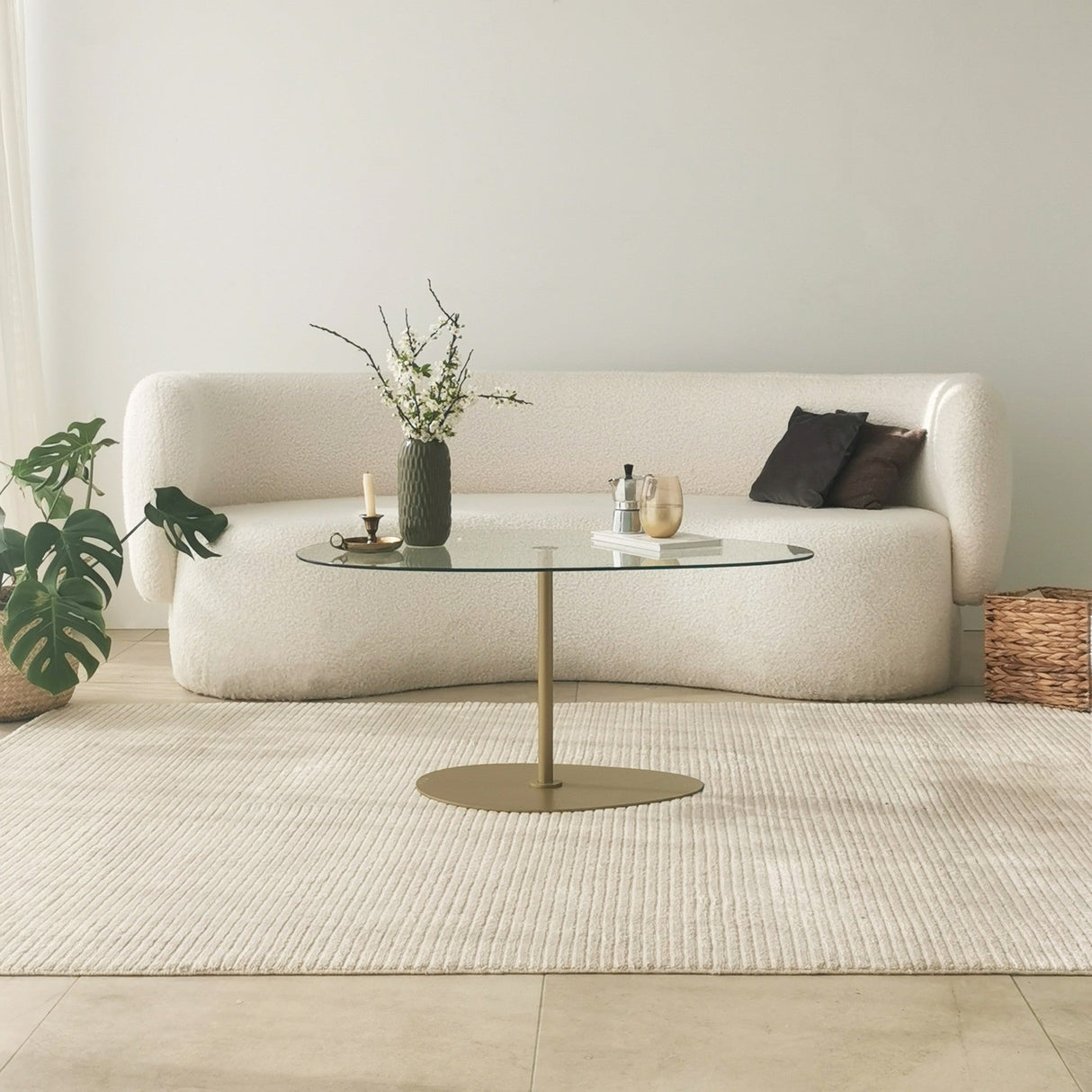 Măsuță de cafea Porto, Diverse culori, 90x60x40 cm - Transparent - Auriu | SKU: 552NOS2384 | Măsuță de cafea Porto, 90x60x40 cm, varianta Transparent - Auriu, produs pentru amenajarea locuinței, disponibil online în România la CasaMob