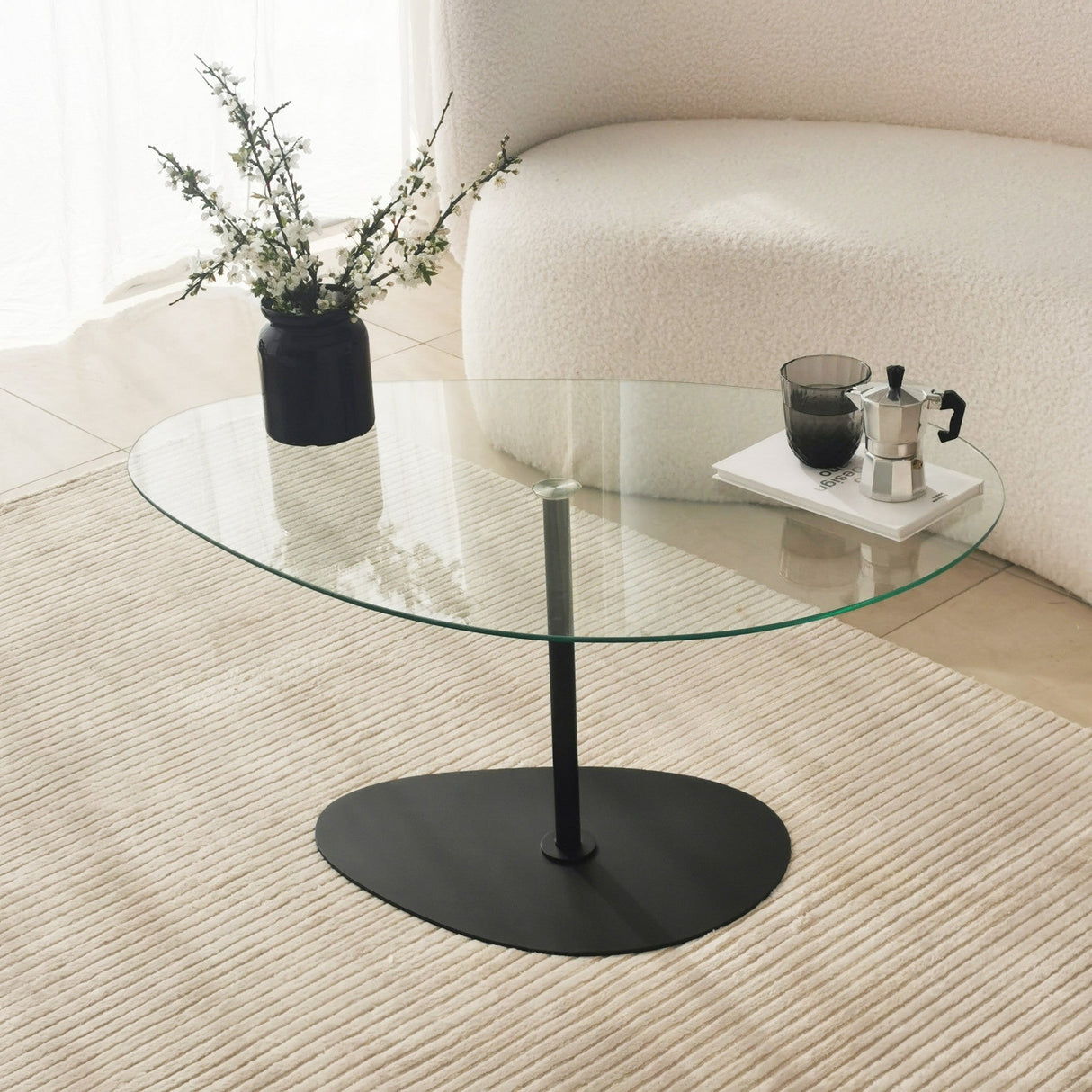 Măsuță de cafea Porto, Diverse culori, 90x60x40 cm - Transparent - Negru | SKU: 552NOS2385 | Măsuță de cafea Porto, 90x60x40 cm, varianta Transparent - Negru, produs pentru amenajarea locuinței, disponibil online în România la CasaMob