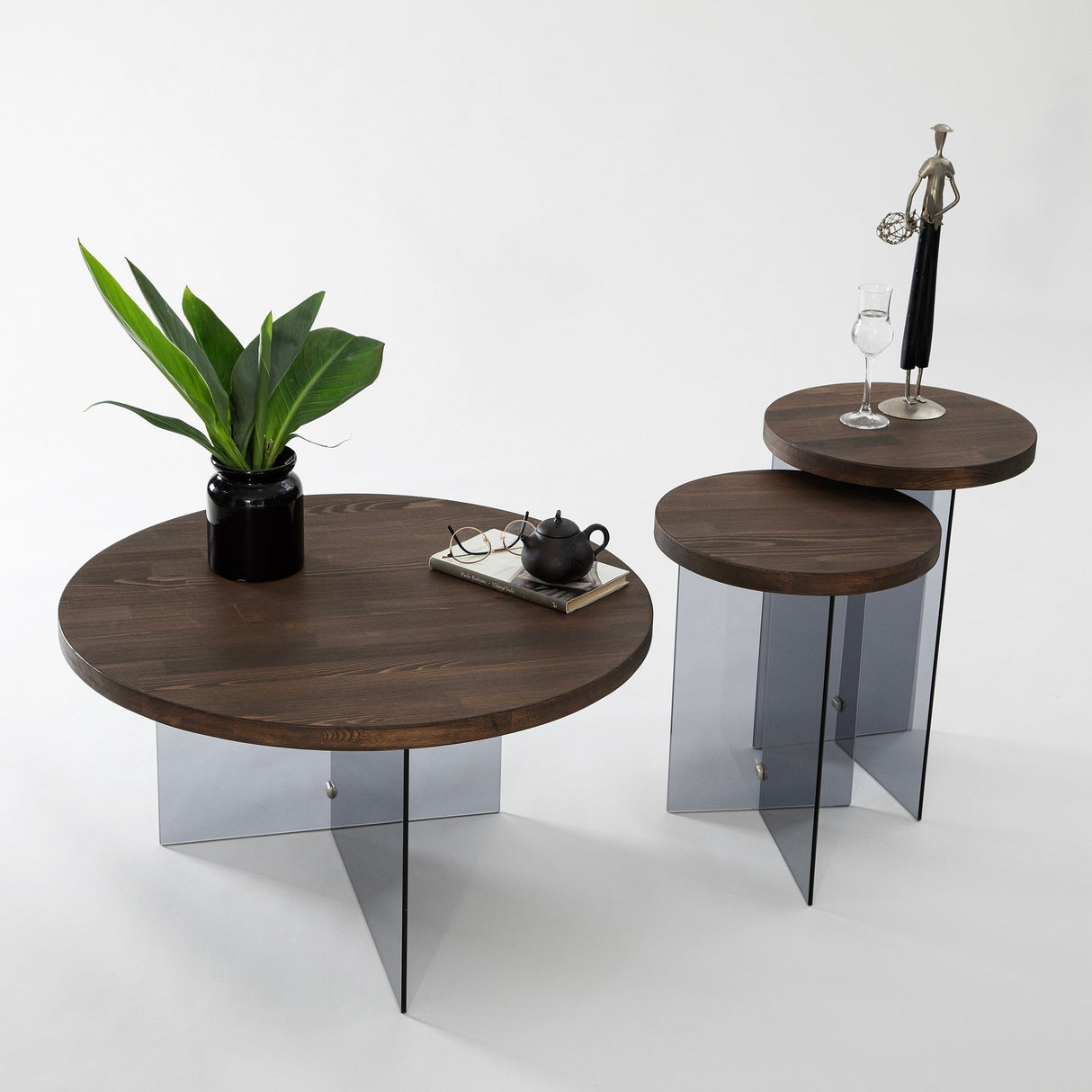 Măsuță de cafea Serenity, Diverse culori - Nuc - Gri închis | SKU: 552NOS2409 | Măsuță de cafea Serenity, varianta Nuc - Gri închis, produs pentru amenajarea locuinței, disponibil online în România la CasaMob