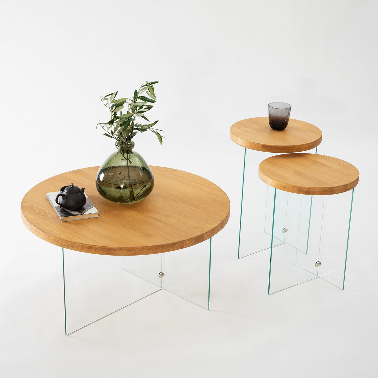 Măsuță de cafea Serenity, Diverse culori - Transparent - Stejar | SKU: 552NOS2411 | Măsuță de cafea Serenity, varianta Transparent - Stejar, produs pentru amenajarea locuinței, disponibil online în România la CasaMob