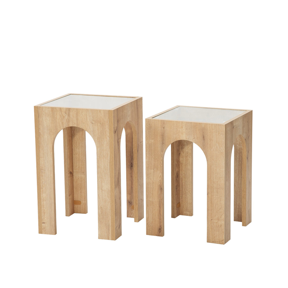 Măsuță de cafea Seine Set - Sapphire Oak, Transparent, Stejar - Transparent