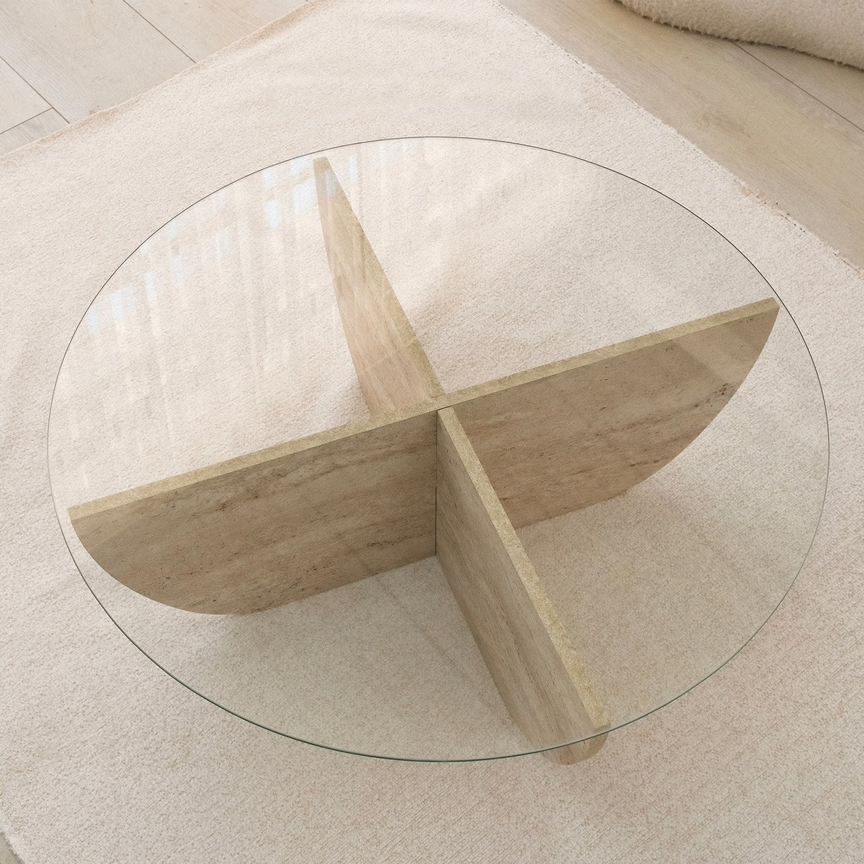 Măsuță de cafea Lily, Diverse culori, Diverse configurații, Diverse dimensiuni - Travertin - Ø90x30 cm - Standard | SKU: 552NOS2499 | Măsuță de cafea Lily, varianta Travertin - Ø90x30 cm - Standard, produs pentru amenajarea locuinței, disponibil online în România la CasaMob