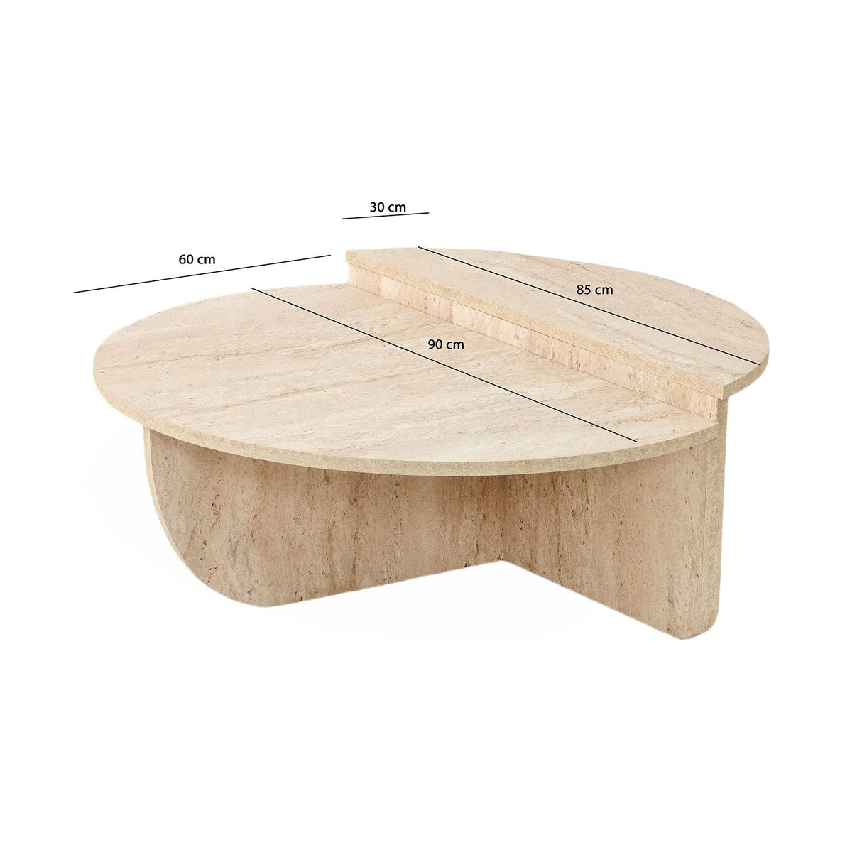 Măsuță de cafea Podium, Diverse culori, Diverse dimensiuni - Travertin - Ø90x35 cm | SKU: 552NOS2502 | Măsuță de cafea Podium, varianta Travertin - Ø90x35 cm, produs pentru amenajarea locuinței, disponibil online în România la CasaMob