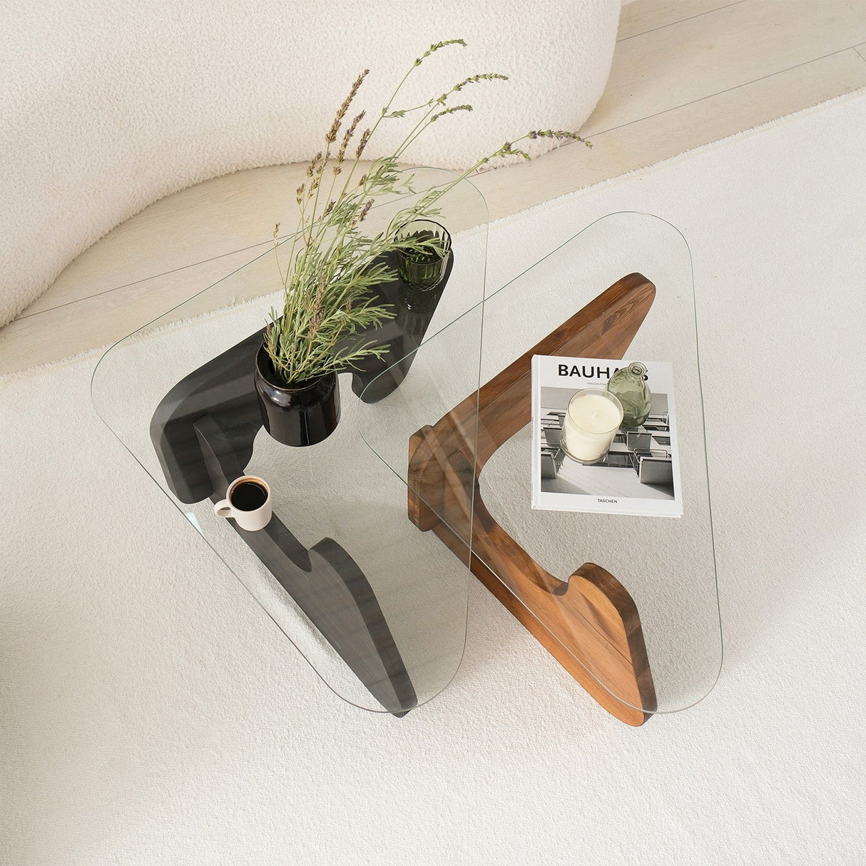 Măsuță de cafea Freya, Diverse culori, Diverse configurații, Diverse dimensiuni - Negru - Castaniu - 94x72x39 cm - 2 bucăți | SKU: 552NOS2542 | Măsuță de cafea Freya, varianta Negru - Castaniu - 94x72x39 cm - 2 bucăți, produs pentru amenajarea locuinței, disponibil online în România la CasaMob