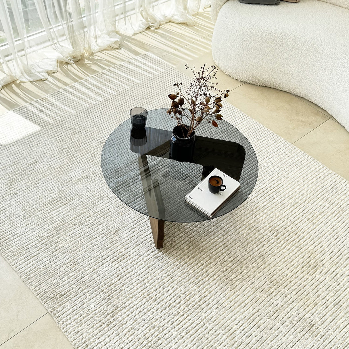 Măsuță de cafea Mia, Diverse culori, 75x75x35 cm - Nuc - Fumuriu | SKU: 552NOS2543 | Măsuță de cafea Mia, 75x75x35 cm, varianta Nuc - Fumuriu, produs pentru amenajarea locuinței, disponibil online în România la CasaMob