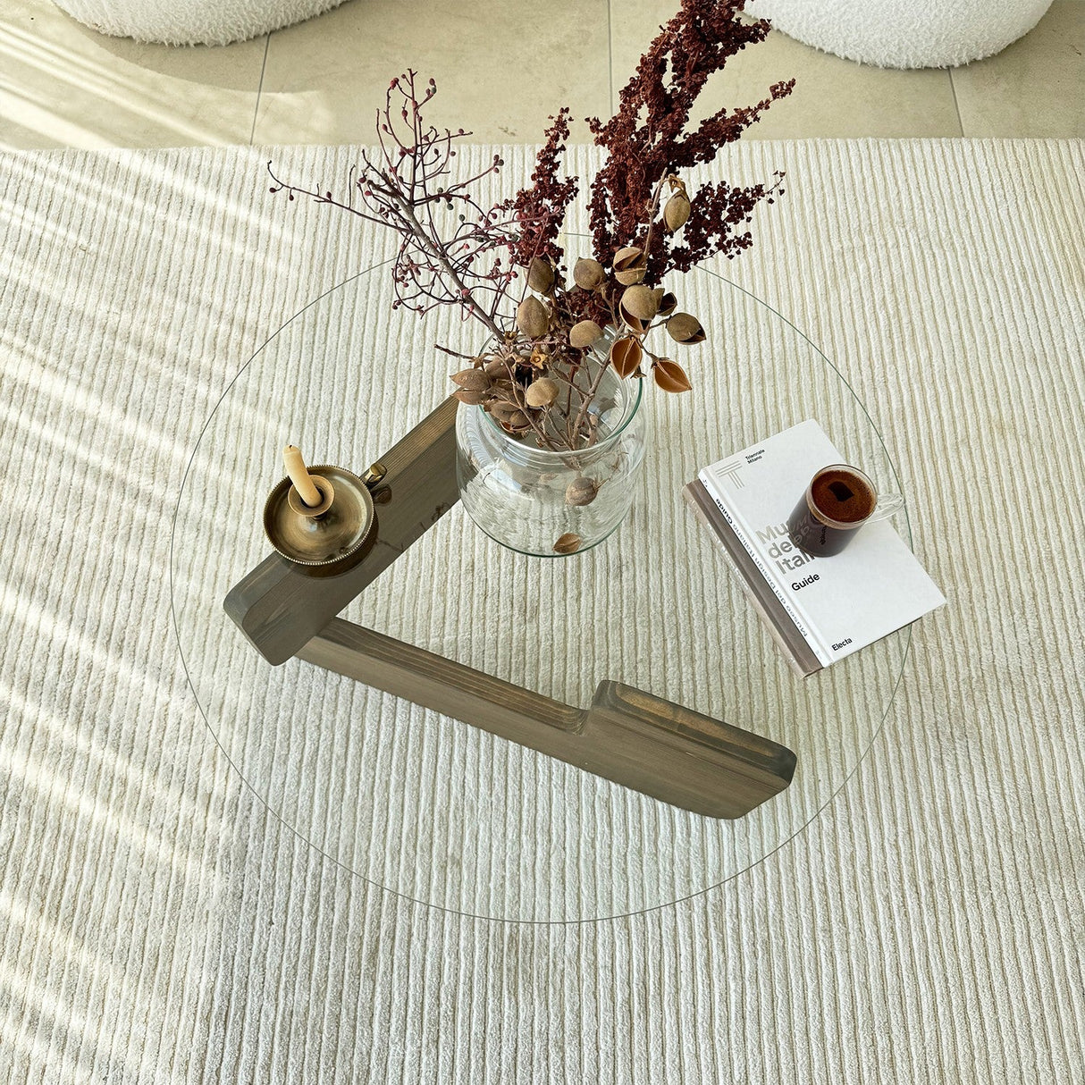 Măsuță de cafea Mia, Diverse culori, 75x75x35 cm - Nuc - Transparent | SKU: 552NOS2544 | Măsuță de cafea Mia, 75x75x35 cm, varianta Nuc - Transparent, produs pentru amenajarea locuinței, disponibil online în România la CasaMob