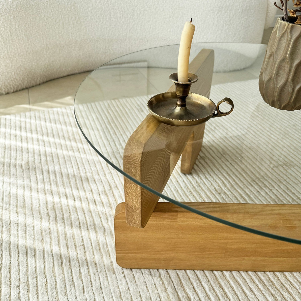Măsuță de cafea Mia, Diverse culori, 75x75x35 cm - Stejar - Transparent | SKU: 552NOS2546 | Măsuță de cafea Mia, 75x75x35 cm, varianta Stejar - Transparent, produs pentru amenajarea locuinței, disponibil online în România la CasaMob