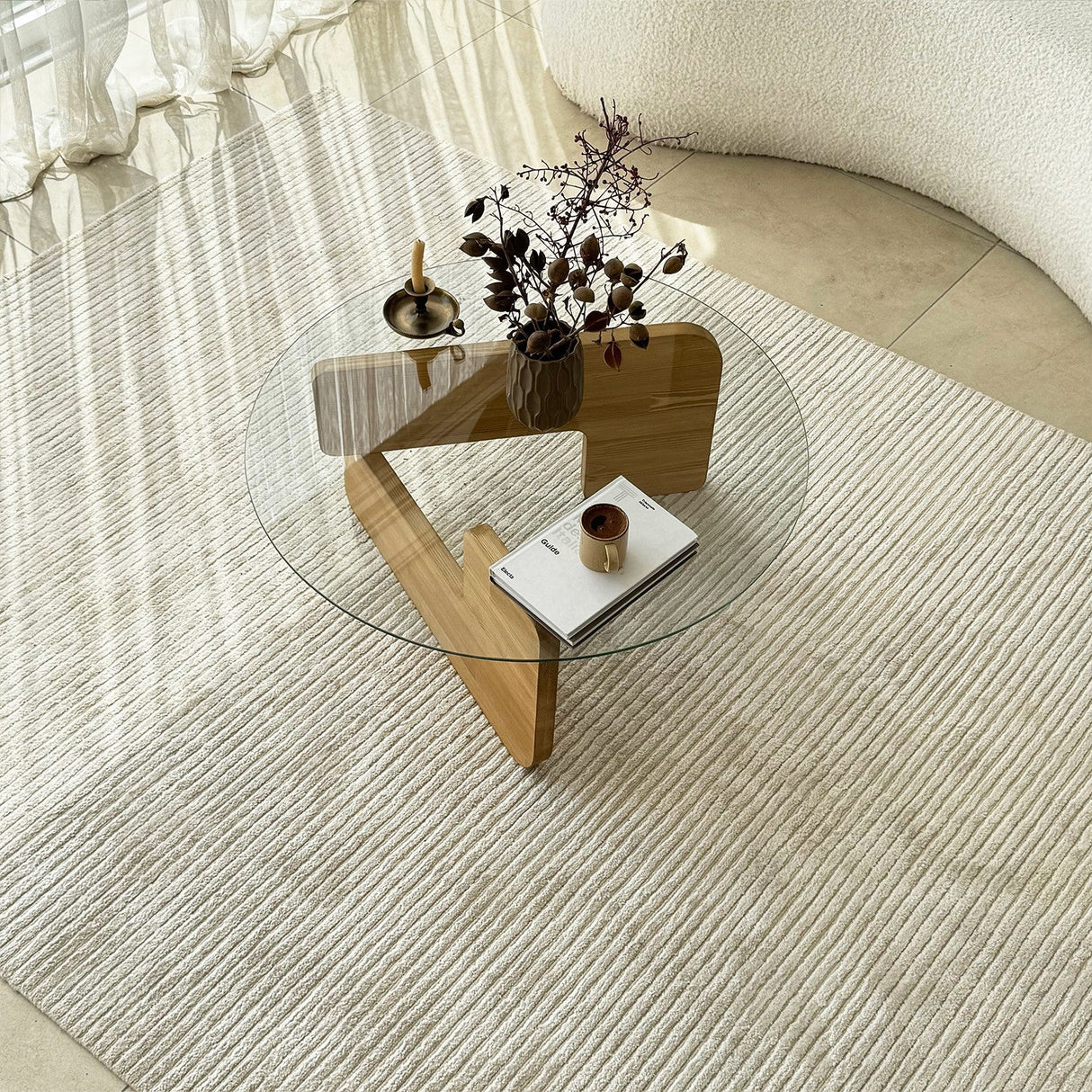 Măsuță de cafea Mia, Diverse culori, 75x75x35 cm - Stejar - Transparent | SKU: 552NOS2546 | Măsuță de cafea Mia, 75x75x35 cm, varianta Stejar - Transparent, produs pentru amenajarea locuinței, disponibil online în România la CasaMob