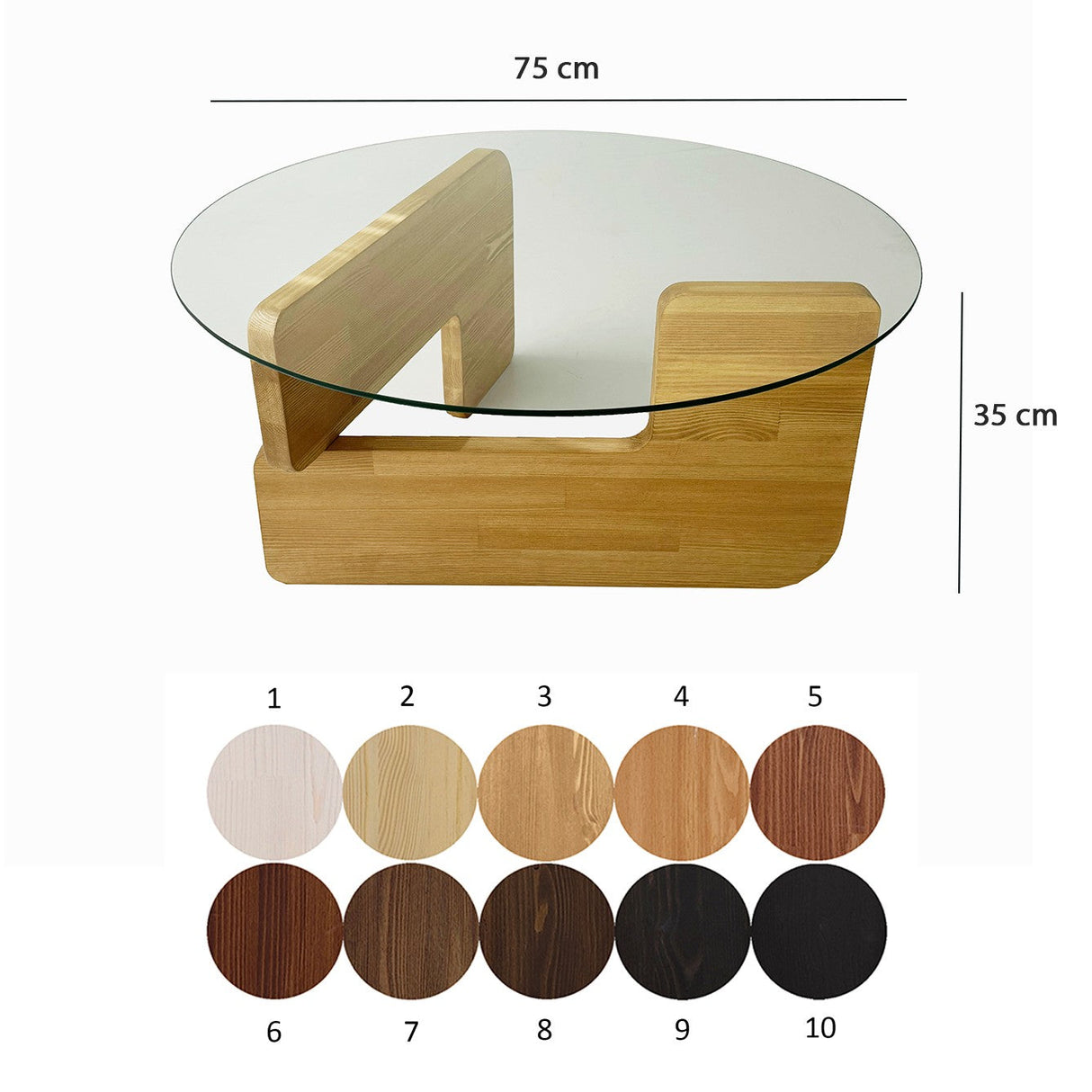 Măsuță de cafea Mia, Diverse culori, 75x75x35 cm - Stejar - Transparent | SKU: 552NOS2546 | Măsuță de cafea Mia, 75x75x35 cm, varianta Stejar - Transparent, produs pentru amenajarea locuinței, disponibil online în România la CasaMob