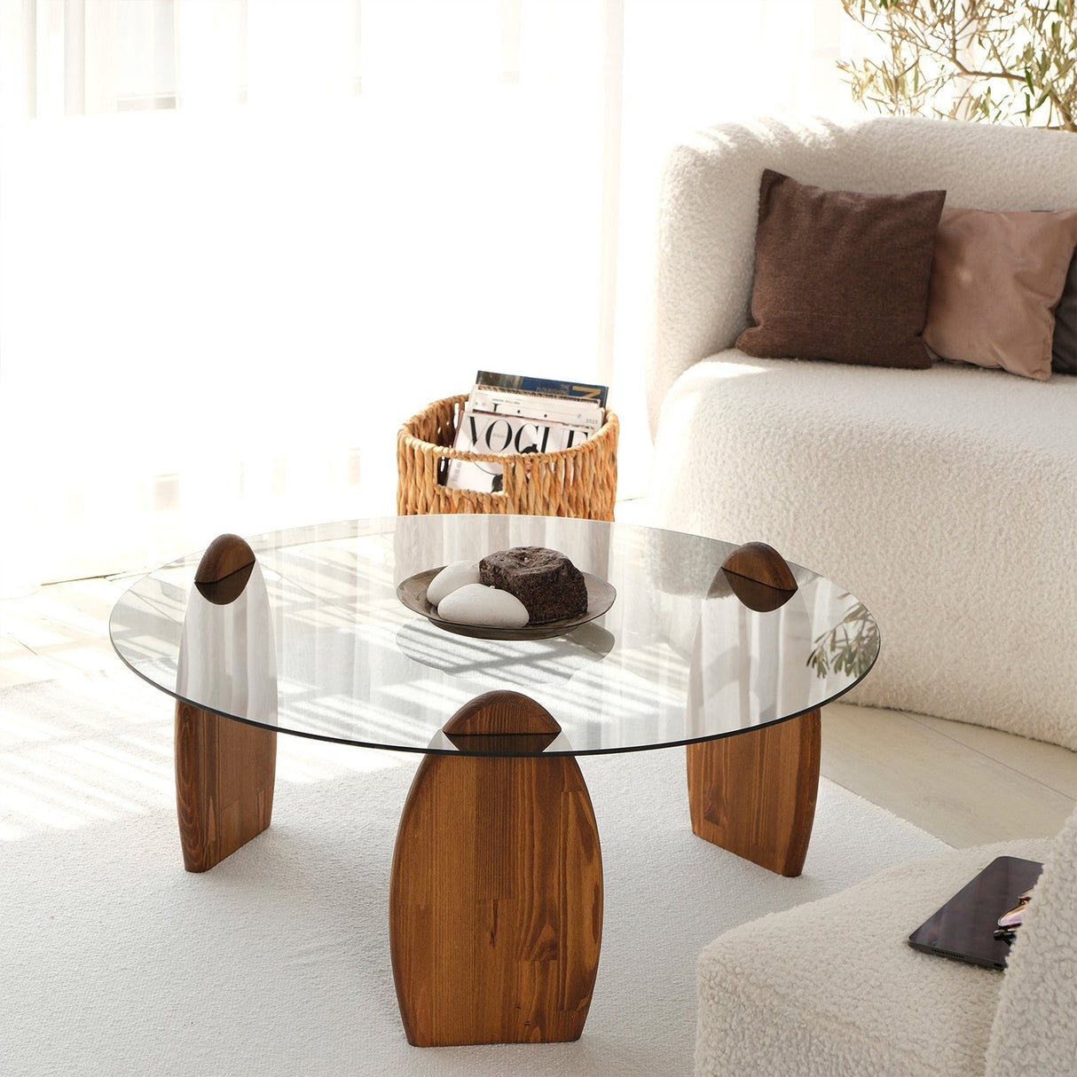 Măsuță de cafea Surf, Diverse culori, 90x90x41 cm - Castaniu - Fumuriu | SKU: 552NOS2547 | Măsuță de cafea Surf, 90x90x41 cm, varianta Castaniu - Fumuriu, produs pentru amenajarea locuinței, disponibil online în România la CasaMob