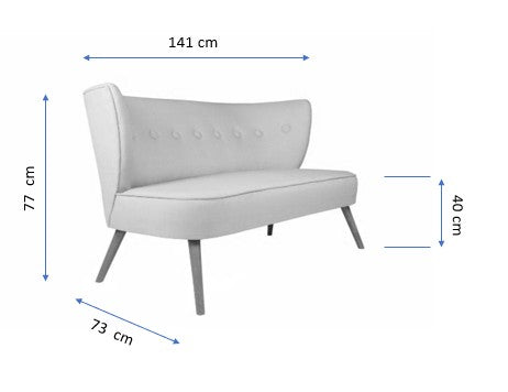 Canapea fixă 2 locuri Bienville, Diverse culori, 141x73x77 cm - Petrol green | SKU: 558ZEN1205 | Canapea fixă 2 locuri Bienville, 141x73x77 cm, varianta Petrol green, produs pentru amenajarea locuinței, disponibil online în România la CasaMob