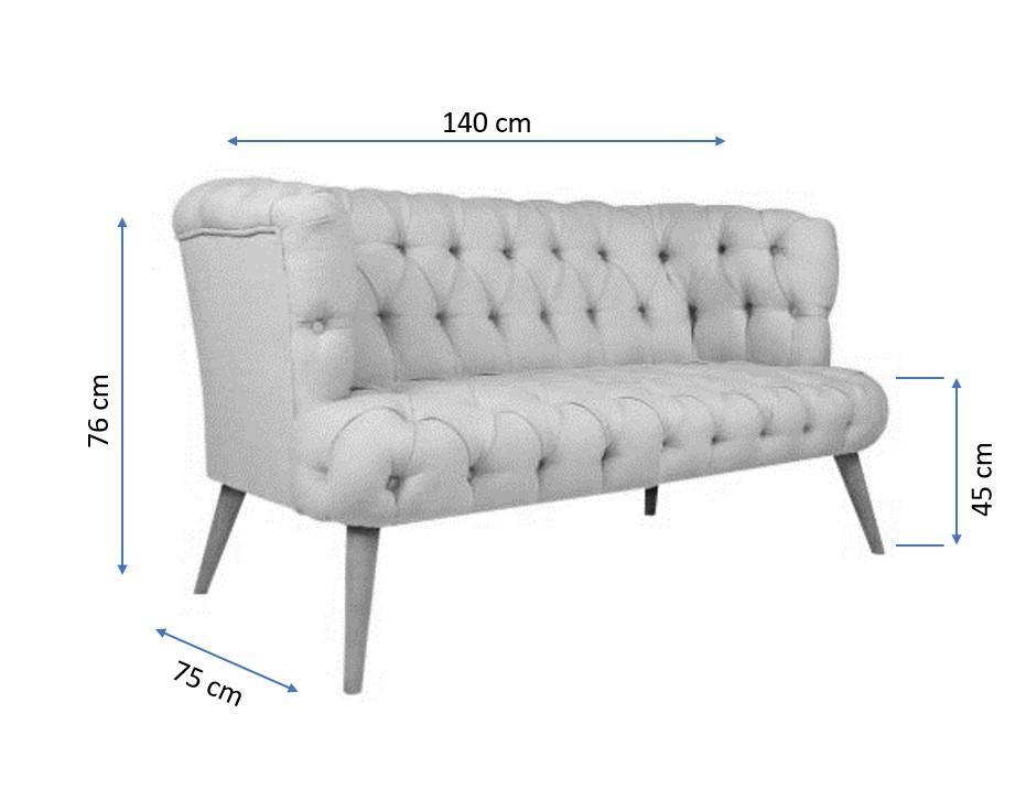 Canapea fixă 2 locuri West Monroe, Diverse culori, 140x75x76 cm - Crem | SKU: 558ZEN1221 | Canapea fixă 2 locuri West Monroe, 140x75x76 cm, varianta Crem, produs pentru amenajarea locuinței, disponibil online în România la CasaMob