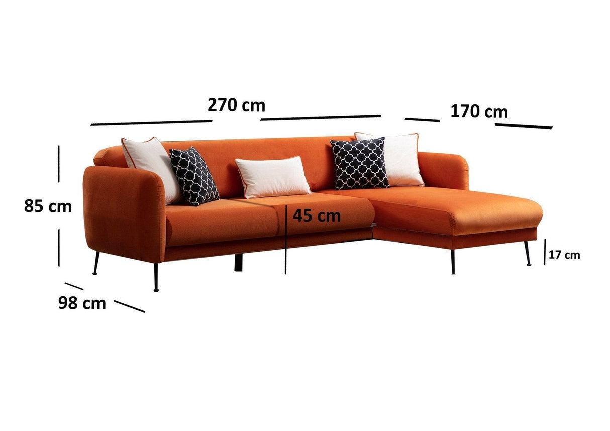 Canapea extensibilă Sevilla, Colț, Dreapta, Multicolor, 270x170x85 cm