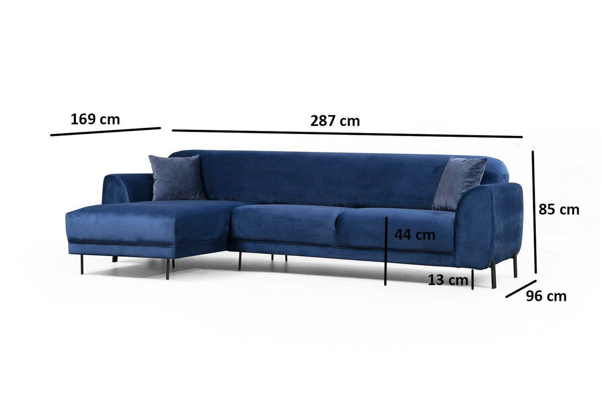 Canapea extensibilă de colț Image, Stânga, Diverse culori, 287x169x85 cm - Albastru | SKU: 560ARE1142 | Canapea extensibilă de colț Image, Stânga, 287x169x85 cm, varianta Albastru, produs pentru amenajarea locuinței, disponibil online în România la CasaMob