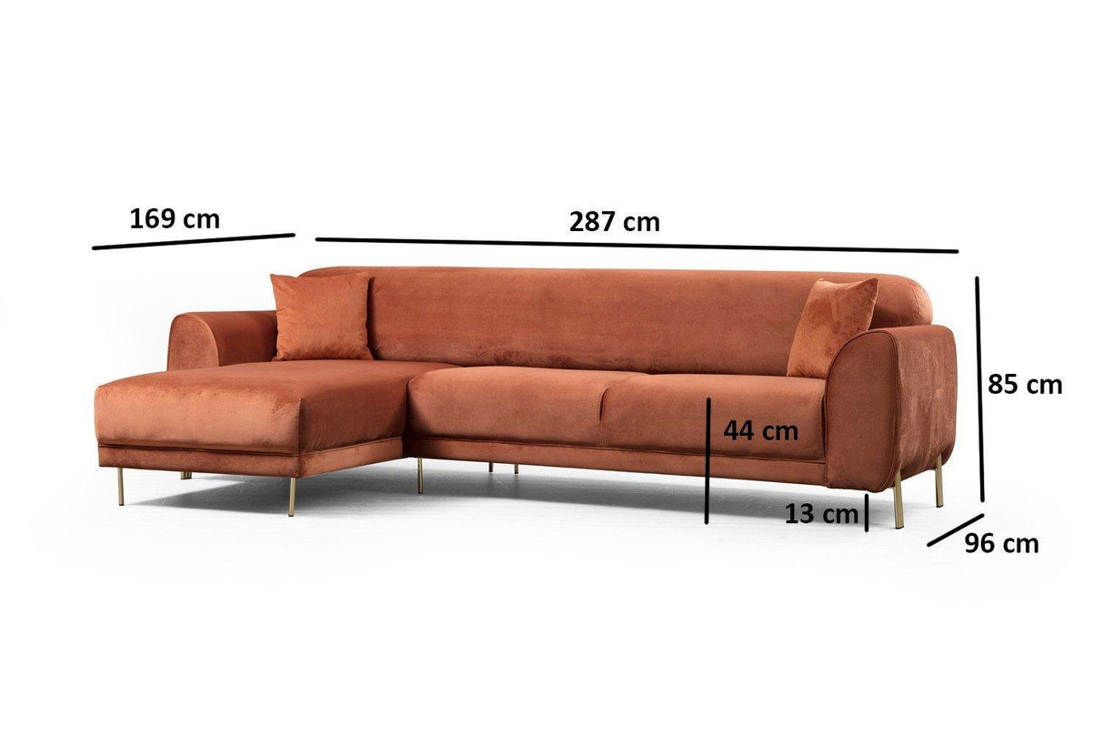Canapea extensibilă de colț Image, Stânga, Diverse culori, 287x169x85 cm - Maro | SKU: 560ARE1146 | Canapea extensibilă de colț Image, Stânga, 287x169x85 cm, varianta Maro, produs pentru amenajarea locuinței, disponibil online în România la CasaMob