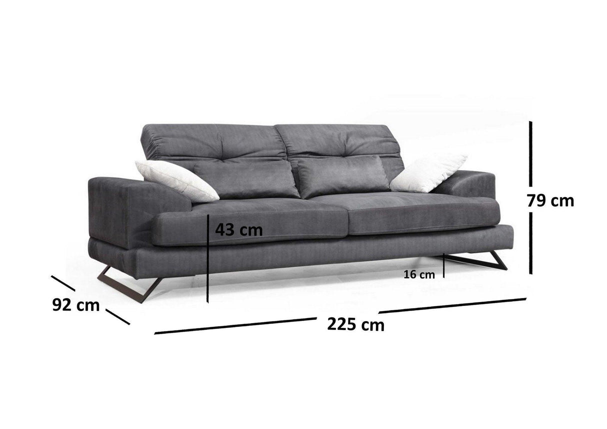 Canapea fixă Frido, Diverse culori, Diverse configurații - Antracit - 3 locuri | SKU: 560ARE1303 | Canapea fixă Frido, varianta Antracit - 3 locuri, produs pentru amenajarea locuinței, disponibil online în România la CasaMob
