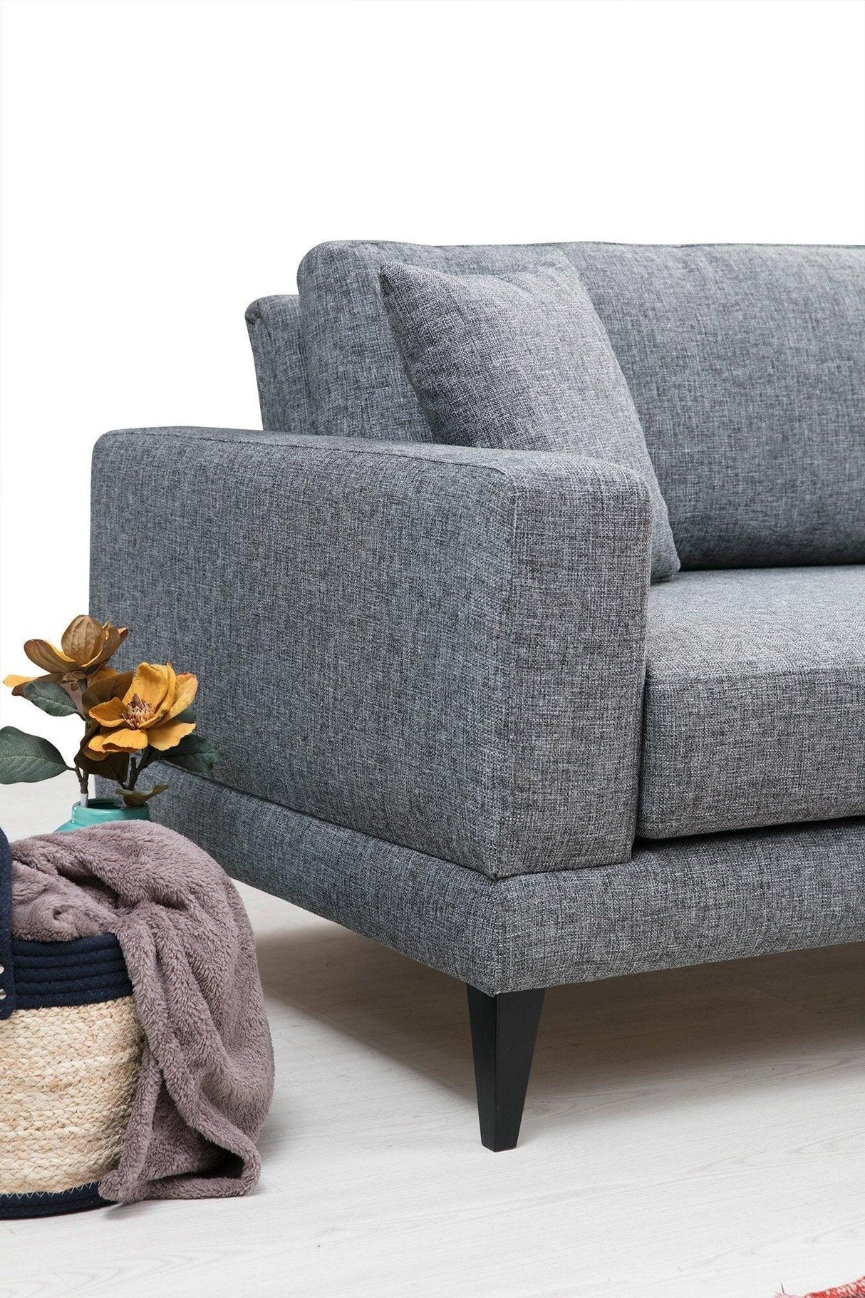 Canapea Fixa cu 3 Locuri Biutiful, 210 x 85 x 90 cm - Gri, SKU 560ARE1307