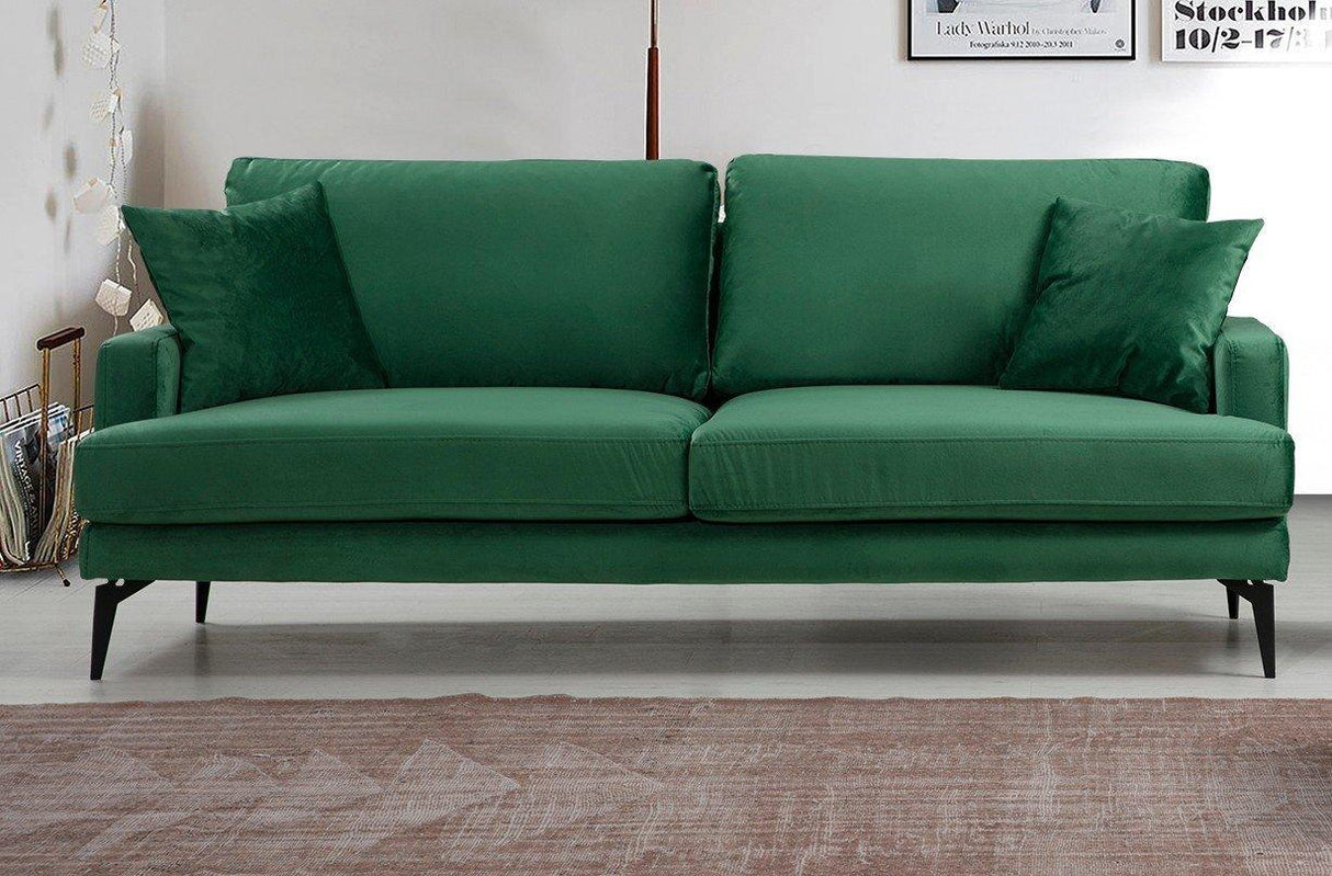 Canapea Fixa cu 3 Locuri Yase, 205 x 88 x 90 cm - Verde, SKU 560ARE1308