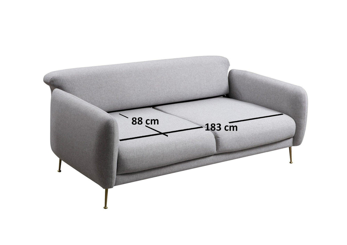 Canapea Fixa cu 3 Locuri Sevilla, 214 x 85 x 98 cm - Gri, SKU 560ARE1311