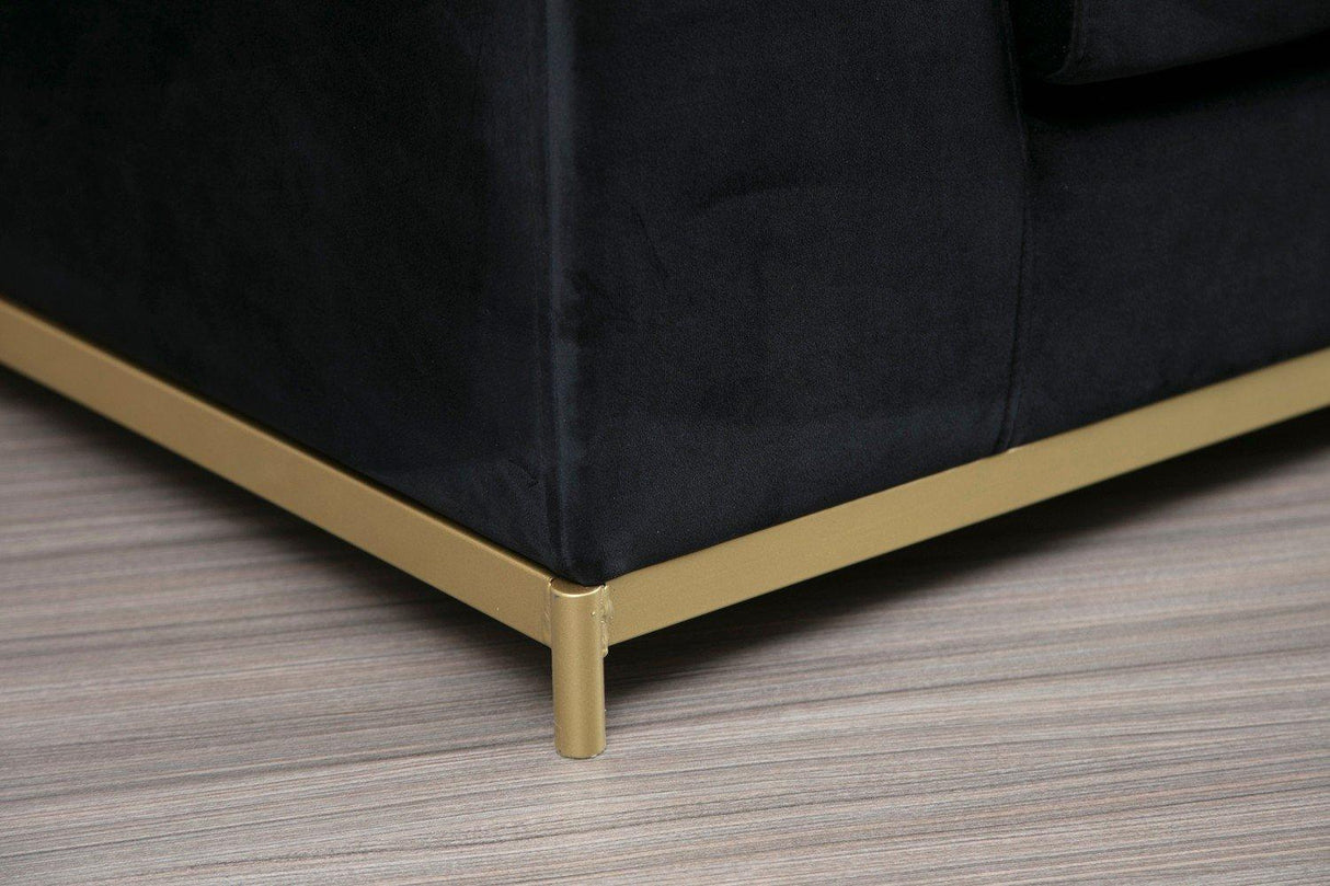 Canapea Fixa cu 4 Locuri Line, 320 x 84 x 102 cm - Negru, SKU 560ARE1315