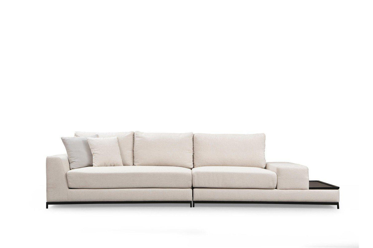 Canapea Fixa cu 4 Locuri Line, 320 x 84 x 102 cm - Bej, SKU 560ARE1315