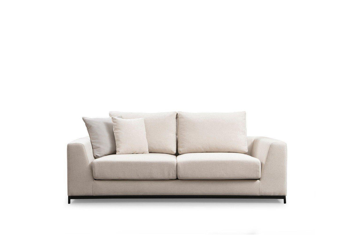 Canapea Fixa cu 3 Locuri Line, Bej, 201 x 84 x 102 cm