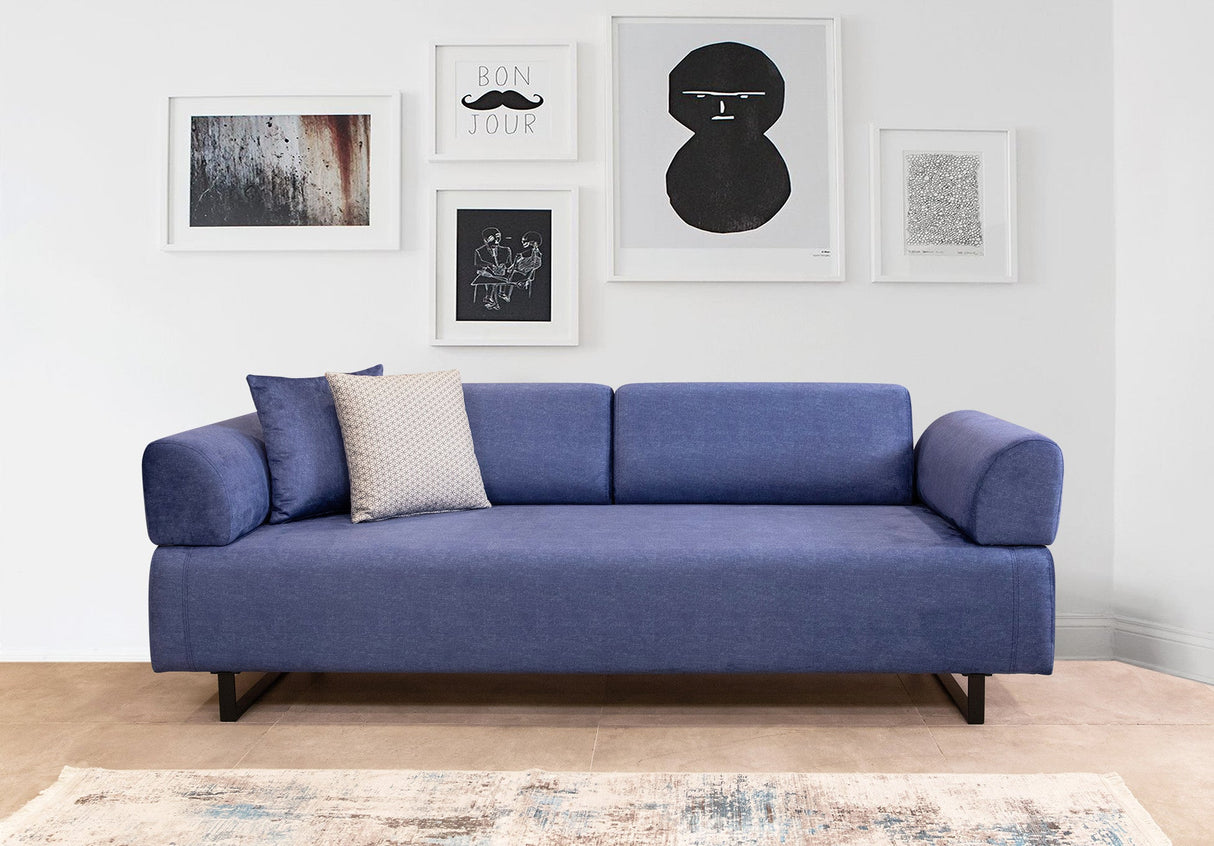 Canapea extensibilă 3 locuri Infinity, Cu măsuță laterală, Diverse culori, 90x66x80 cm - Albastru | SKU: 560ARE1322 | Canapea extensibilă 3 locuri Infinity, Cu măsuță laterală, 90x66x80 cm, varianta Albastru, produs pentru amenajarea locuinței, disponibil online în România la CasaMob