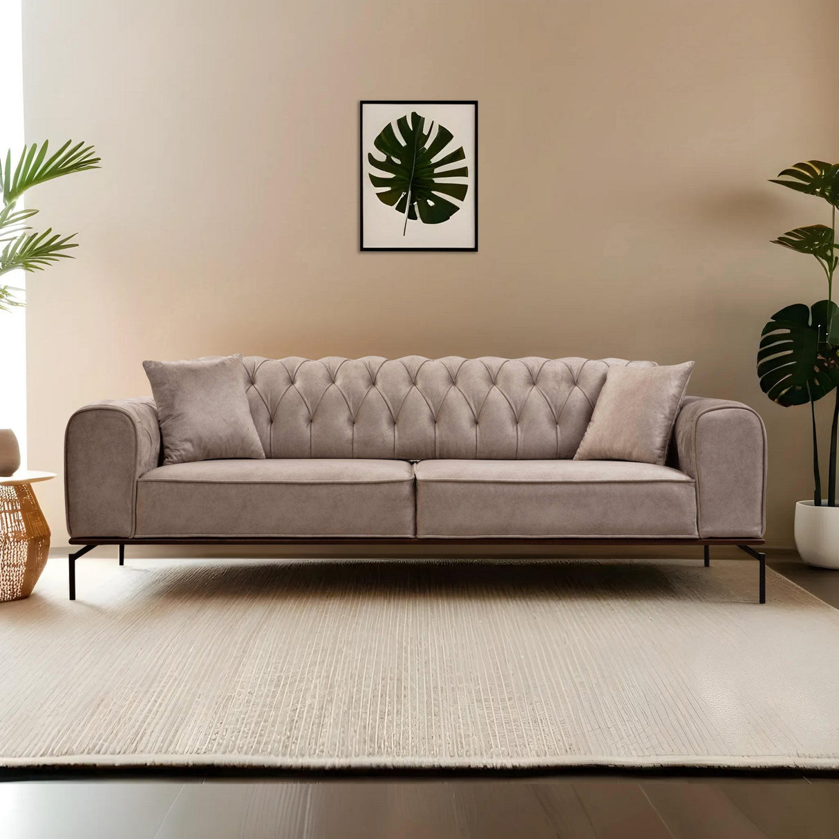 Canapea extensibilă 3 locuri Siesta, Spătar capitonat, Diverse culori, 78x62x92 cm - Crem | SKU: 560ARE1341 | Canapea extensibilă 3 locuri Siesta, Spătar capitonat, 78x62x92 cm, varianta Crem, produs pentru amenajarea locuinței, disponibil online în România la CasaMob