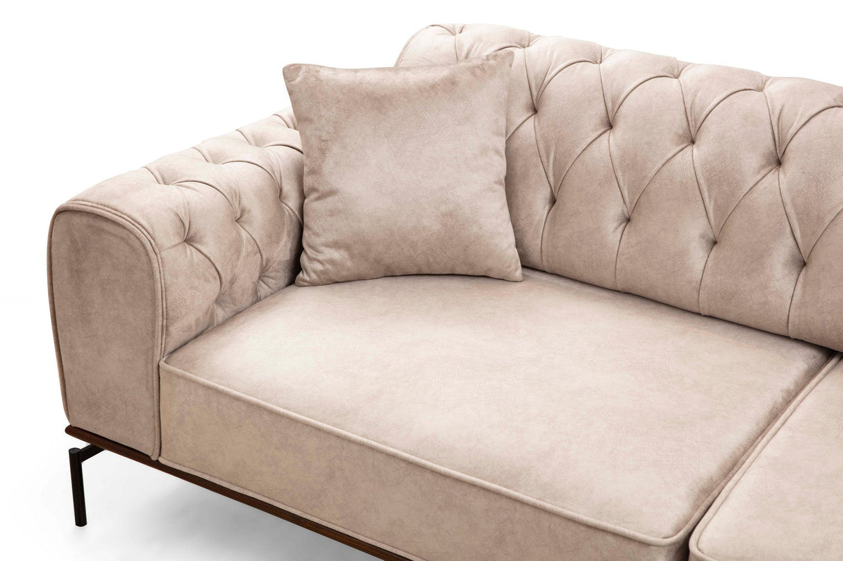 Canapea extensibilă 3 locuri Siesta, Spătar capitonat, Diverse culori, 78x62x92 cm - Crem | SKU: 560ARE1341 | Canapea extensibilă 3 locuri Siesta, Spătar capitonat, 78x62x92 cm, varianta Crem, produs pentru amenajarea locuinței, disponibil online în România la CasaMob