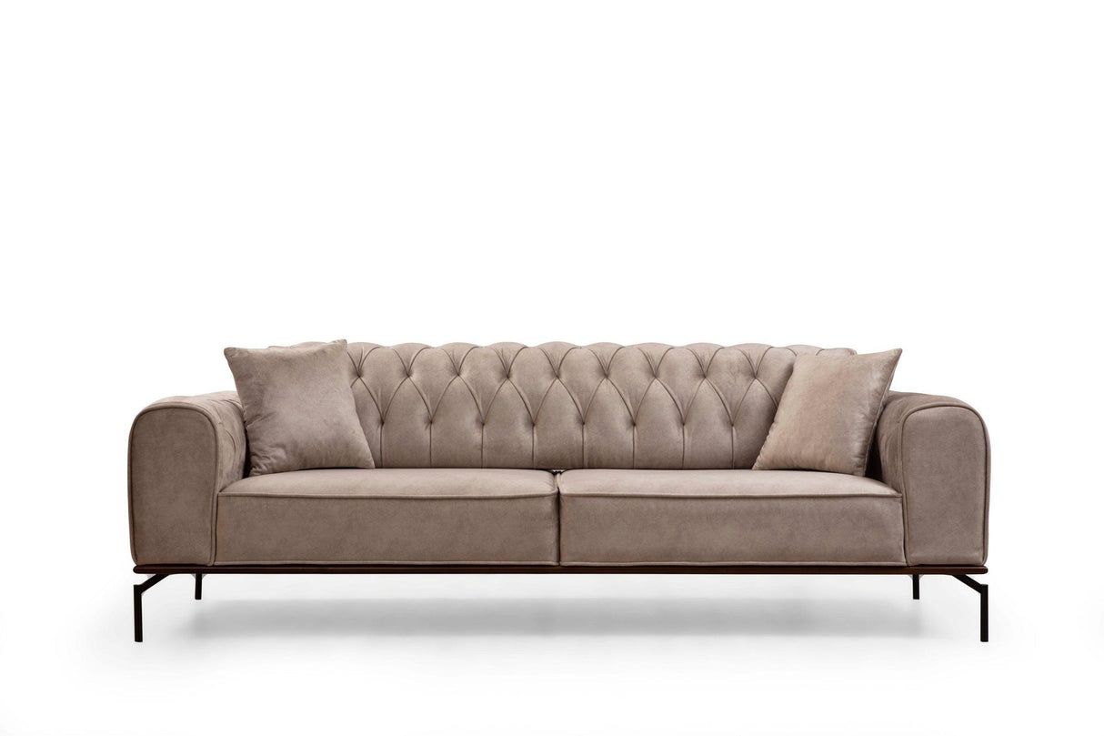 Canapea extensibilă 3 locuri Siesta, Spătar capitonat, Diverse culori, 78x62x92 cm - Crem | SKU: 560ARE1341 | Canapea extensibilă 3 locuri Siesta, Spătar capitonat, 78x62x92 cm, varianta Crem, produs pentru amenajarea locuinței, disponibil online în România la CasaMob
