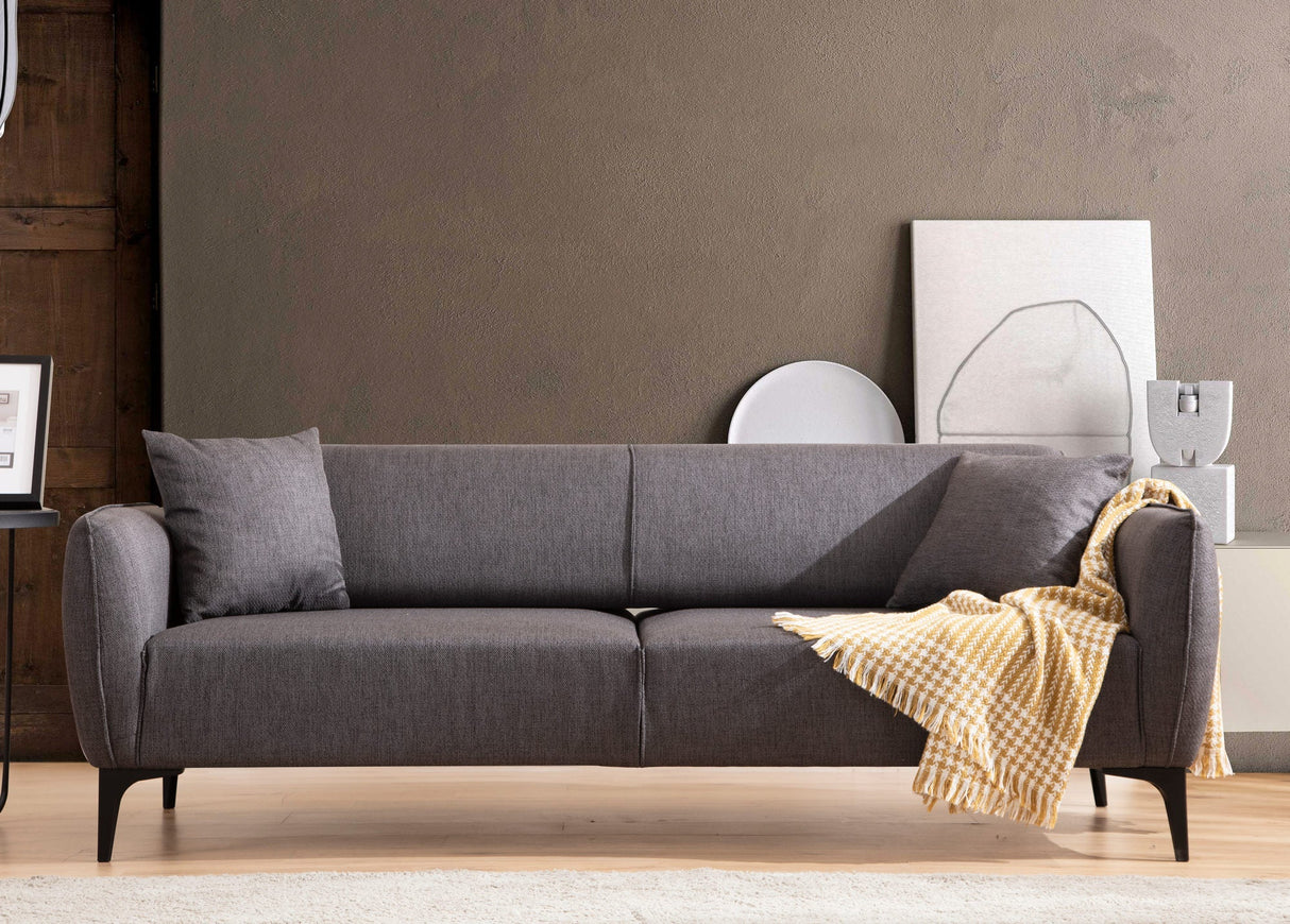 Canapea fixă Belissimo, Diverse culori, Diverse configurații, Diverse dimensiuni - Gri închis - 220x95x67 cm - 3 locuri | SKU: 560ARE1359 | Canapea fixă Belissimo, varianta Gri închis - 220x95x67 cm - 3 locuri, produs pentru amenajarea locuinței, disponibil online în România la CasaMob