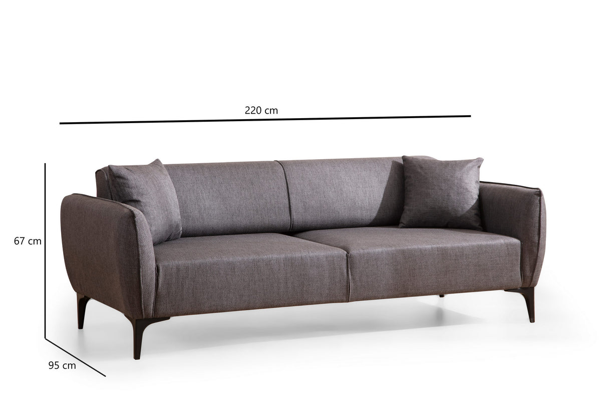 Canapea fixă Belissimo, Diverse culori, Diverse configurații, Diverse dimensiuni - Gri închis - 220x95x67 cm - 3 locuri | SKU: 560ARE1359 | Canapea fixă Belissimo, varianta Gri închis - 220x95x67 cm - 3 locuri, produs pentru amenajarea locuinței, disponibil online în România la CasaMob