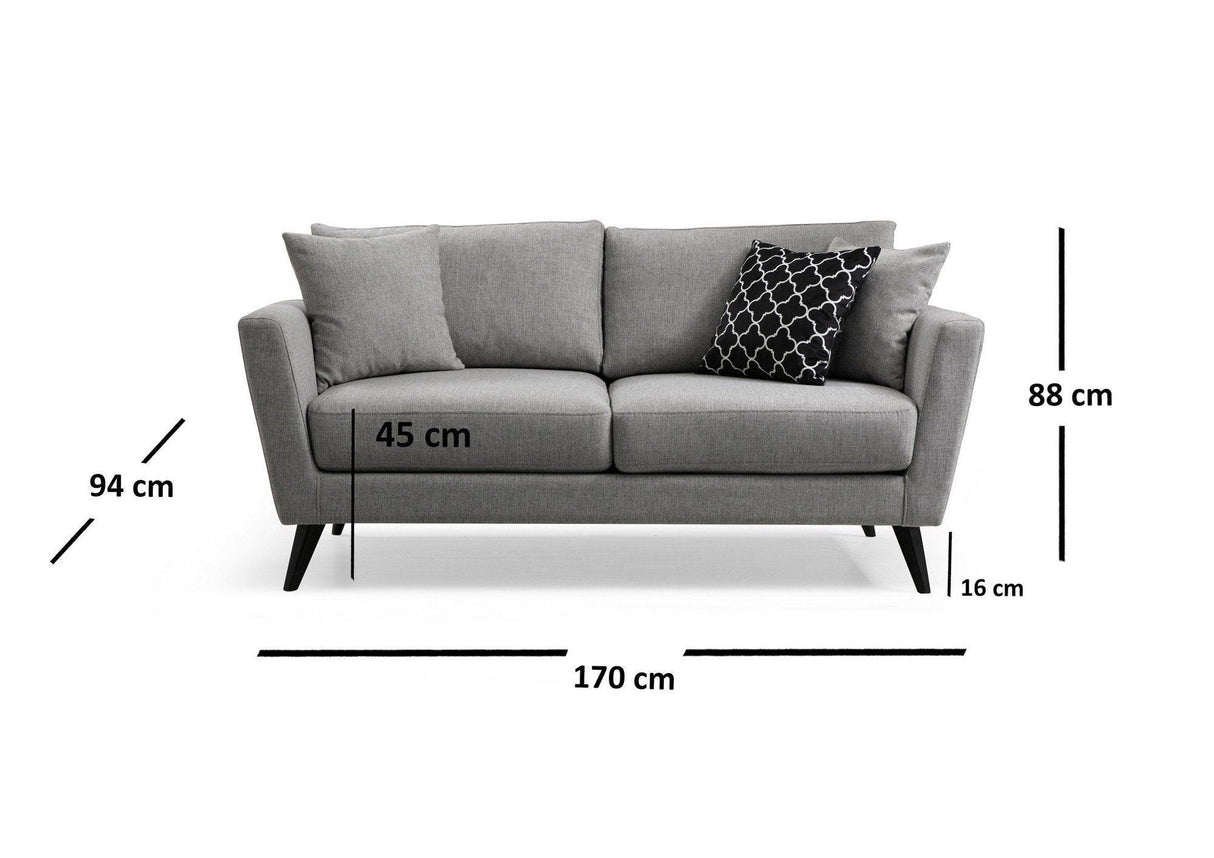 Canapea fixă 3 locuri Mayorka, Diverse culori, 45x45 cm - Gri | SKU: 560ARE1502 | Canapea fixă 3 locuri Mayorka, 45x45 cm, varianta Gri, produs pentru amenajarea locuinței, disponibil online în România la CasaMob