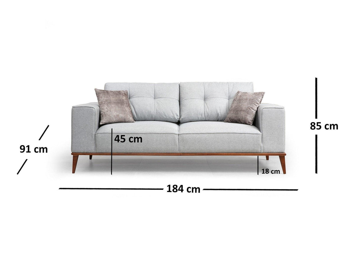 Canapea extensibilă Bellisimo, 2 locuri, Fixă, Gri, 184x85x91 cm