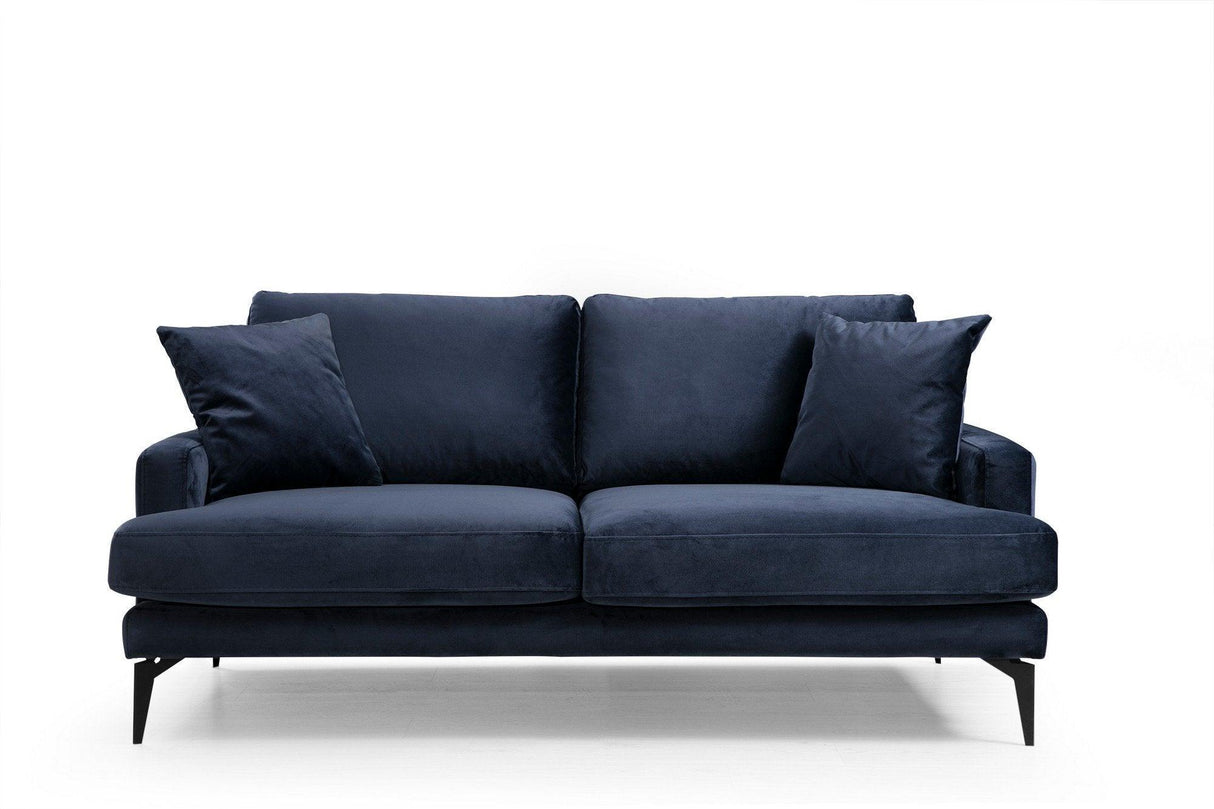 Canapea Fixa cu 2 Locuri Yase, 175 x 88 x 90 cm - Albastru, SKU 560ARE1505