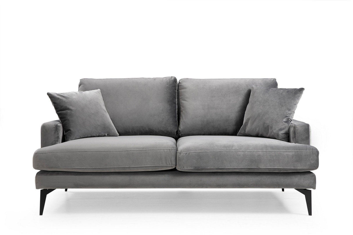 Canapea Fixa cu 2 Locuri Yase, 175 x 88 x 90 cm - Gri, SKU 560ARE1505
